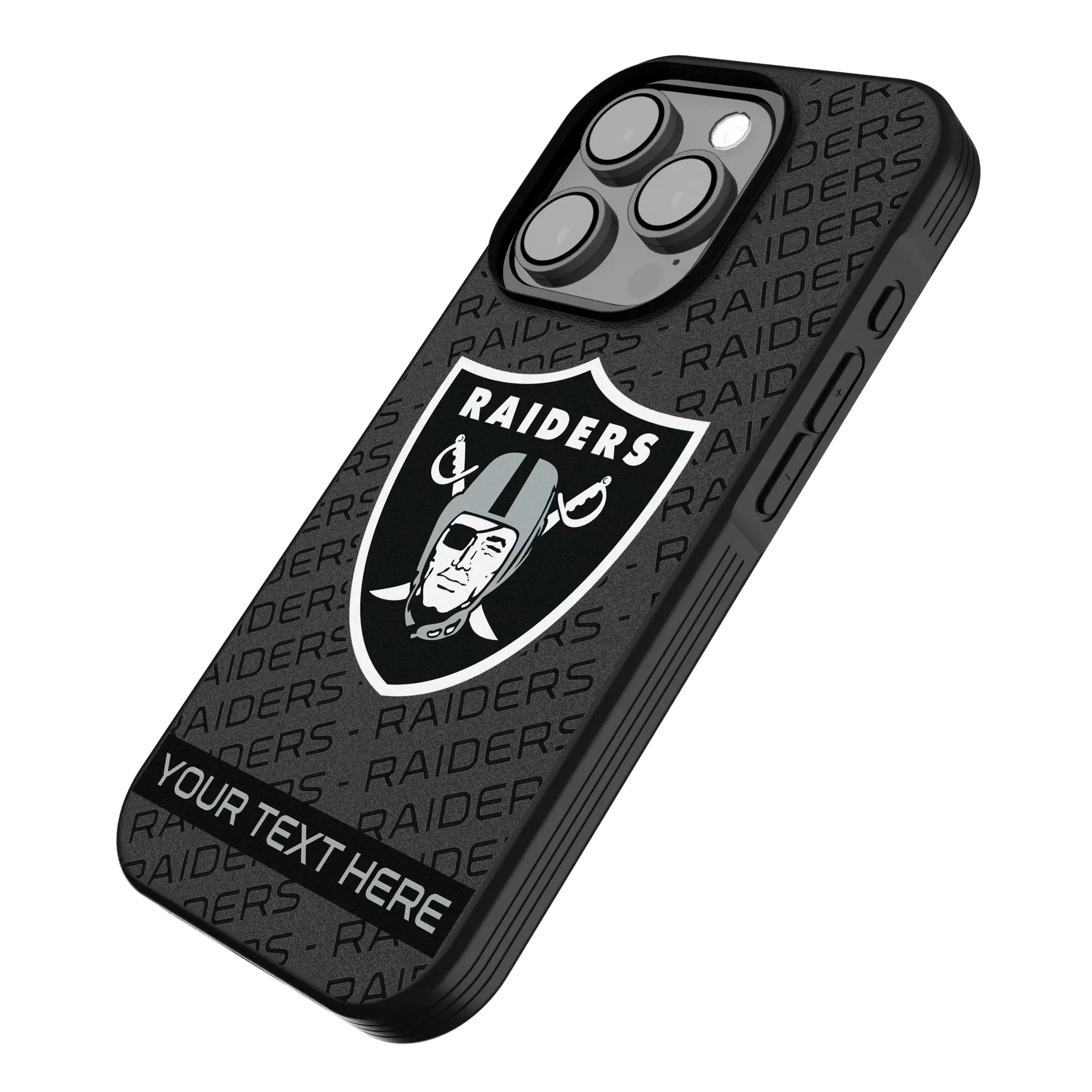 Las Vegas Raiders Personalized Tilt iPhone Bump Phone Case for Apple iPhone - Isometric View