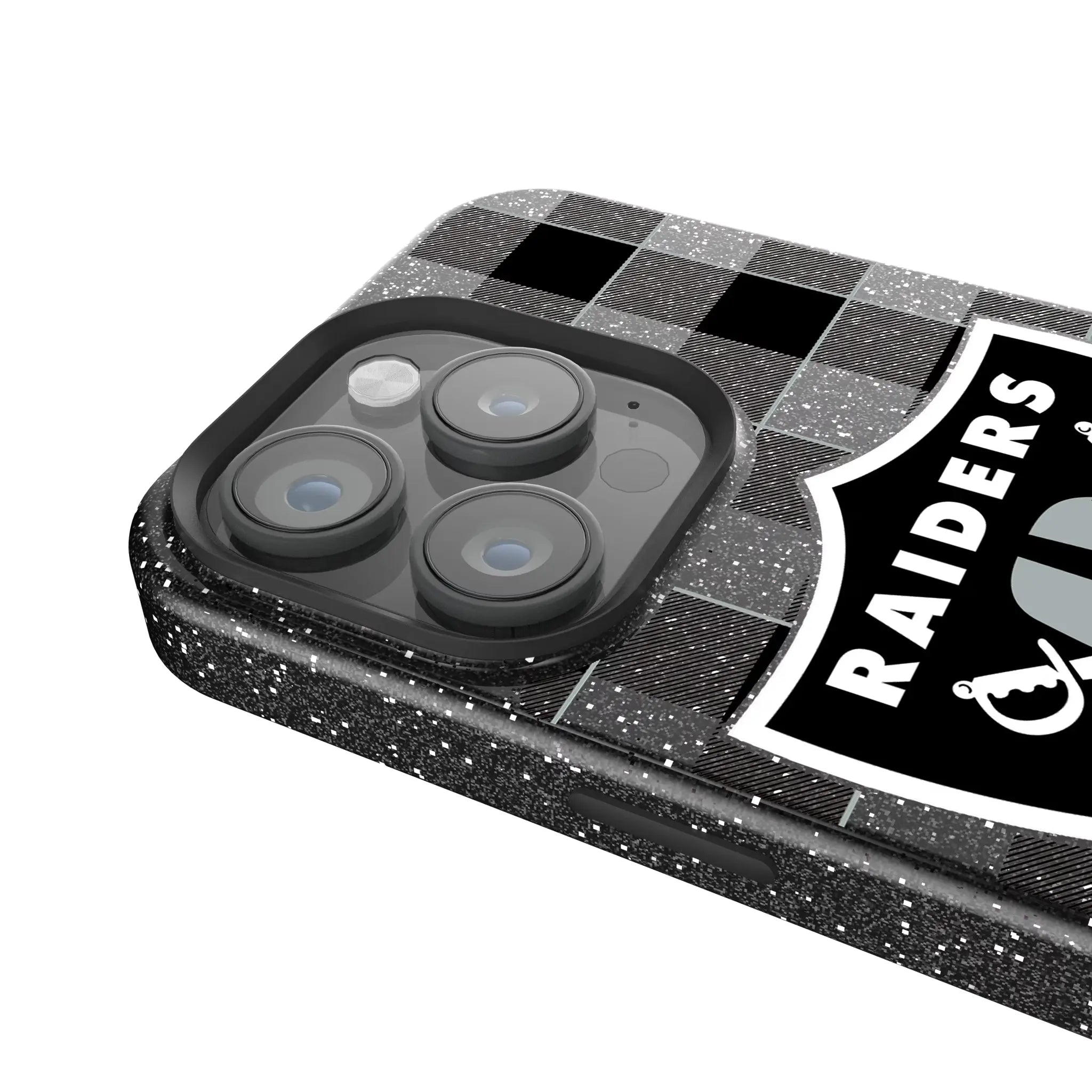 Las Vegas Raiders Plaid iPhone Bling Phone Case for Apple iPhone - Detail