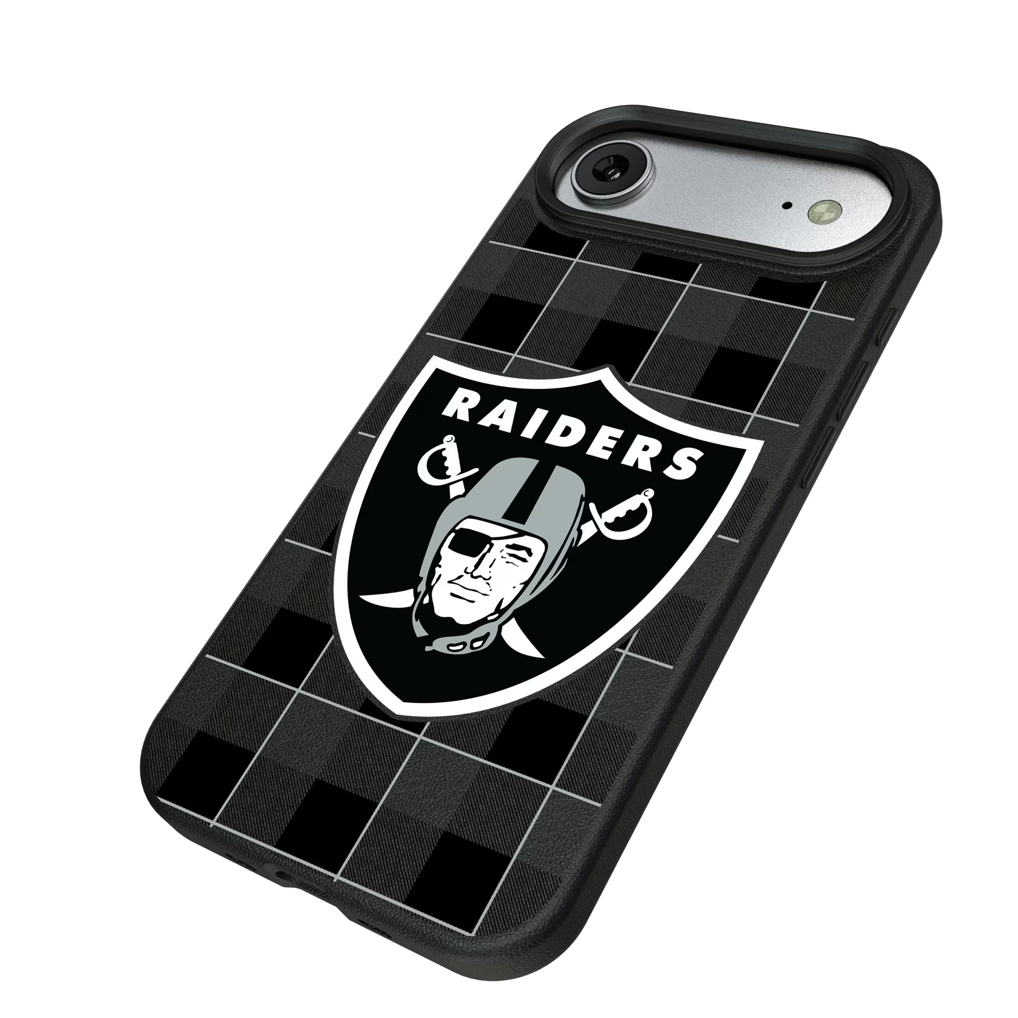 Las Vegas Raiders Plaid iPhone MagSafe Compatible Phone Case for Apple iPhone - Isometric View#Device_iPhone Air