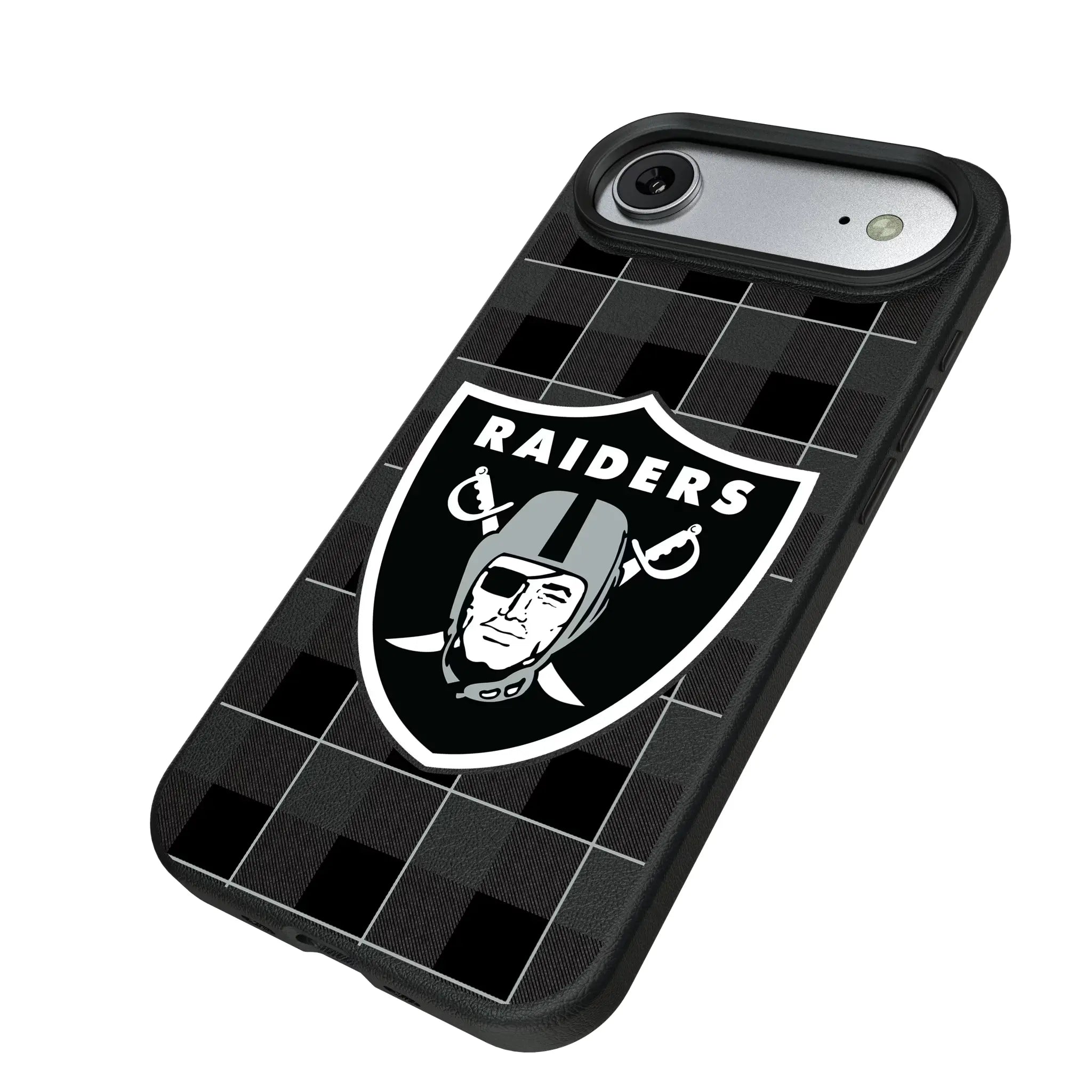 Las Vegas Raiders Plaid iPhone MagSafe Compatible Phone Case for Apple iPhone - Isometric View#Device_iPhone Air
