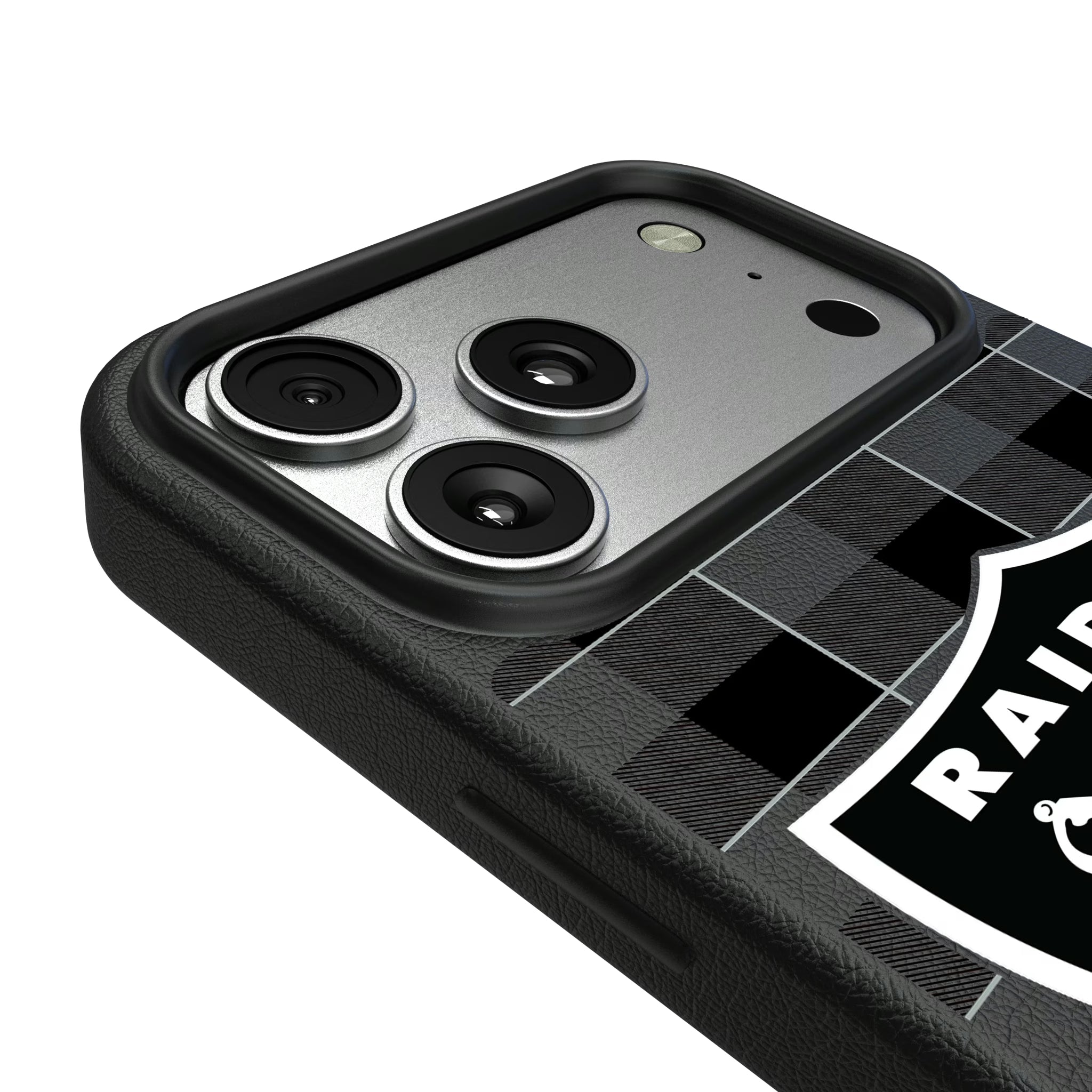 Las Vegas Raiders Plaid iPhone MagSafe Compatible Phone Case for Apple iPhone - Detail#Device_iPhone 17 Pro Max