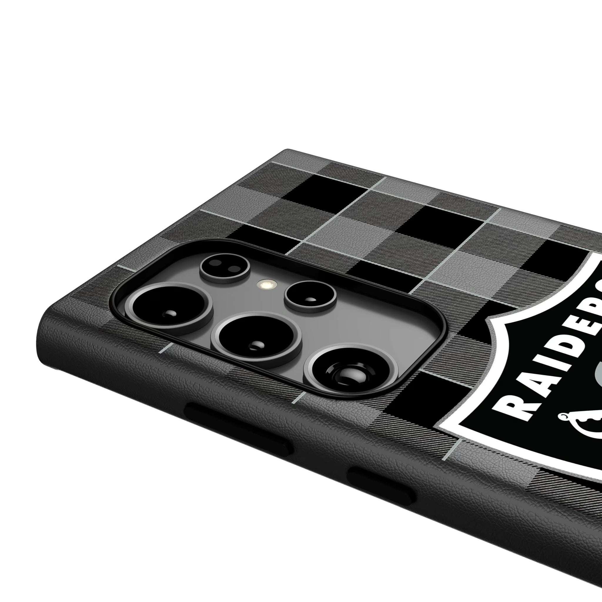 Las Vegas Raiders Plaid Galaxy MagSafe Compatible Phone Case for Samsung Galaxy - Detail