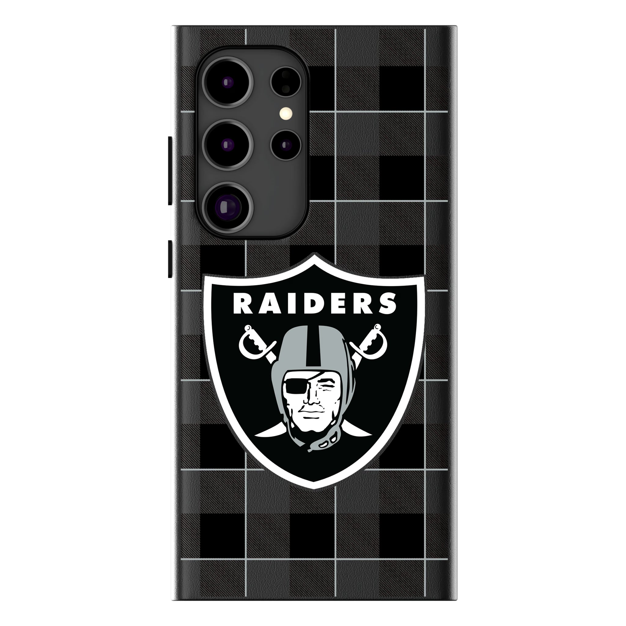 Las Vegas Raiders Plaid Galaxy MagSafe Compatible Phone Case for Samsung Galaxy