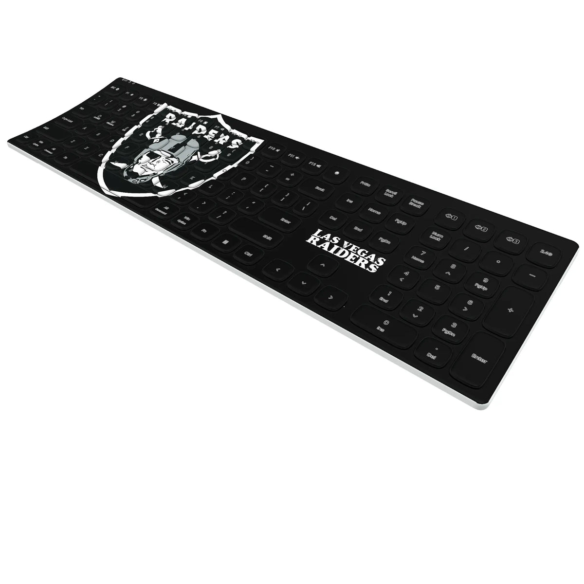 Las Vegas Raiders Rivet KKB605 Curved Wireless Keyboard - Isometric View
