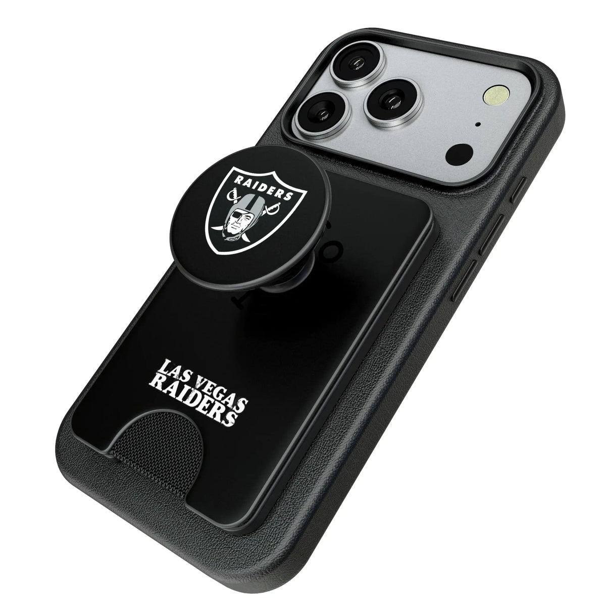 Las Vegas Raiders Rivet Popsockets Wallet Magnetic - Isometric View