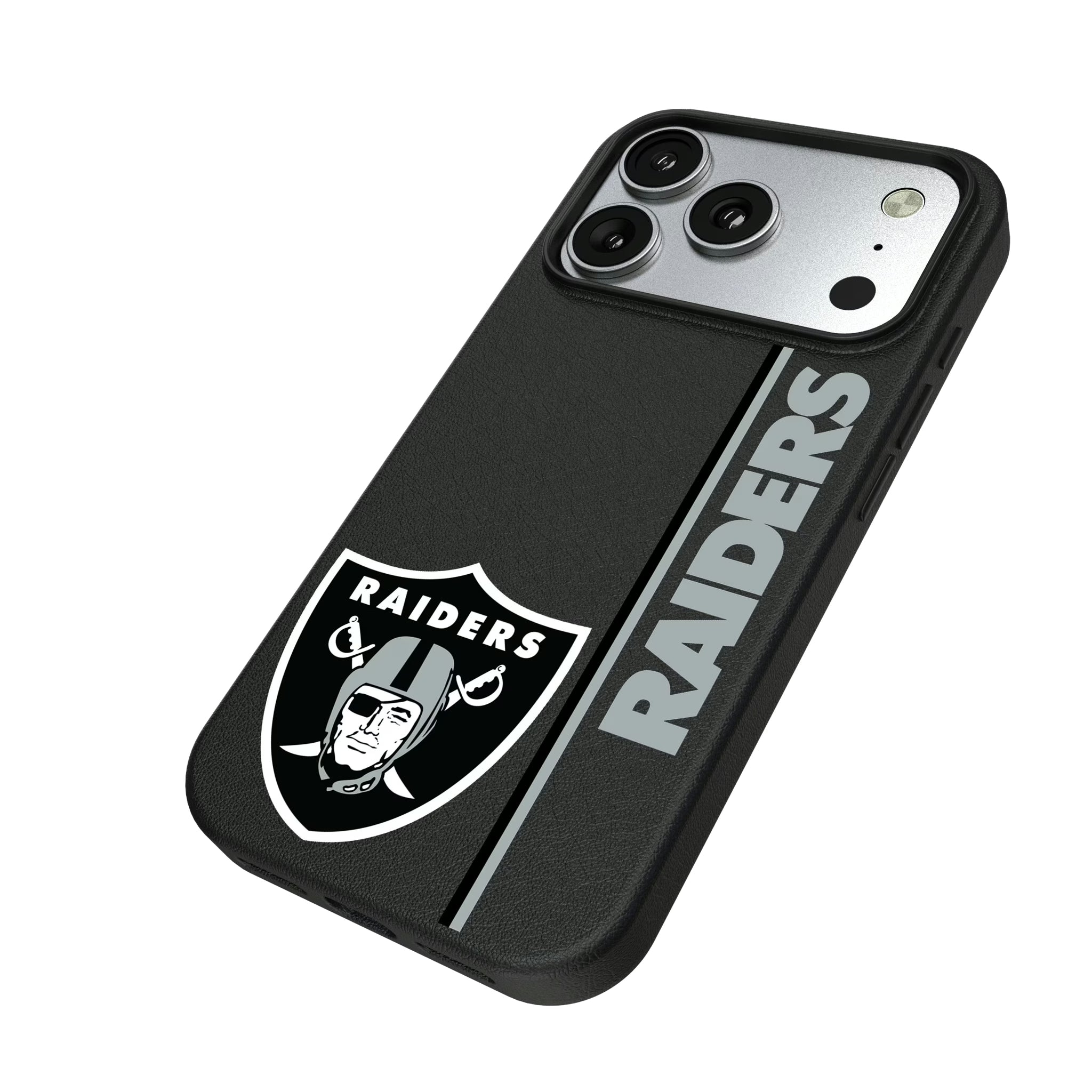 Las Vegas Raiders Sidebar iPhone MagSafe Compatible Phone Case for Apple iPhone - Isometric View#Device_iPhone 17 Pro