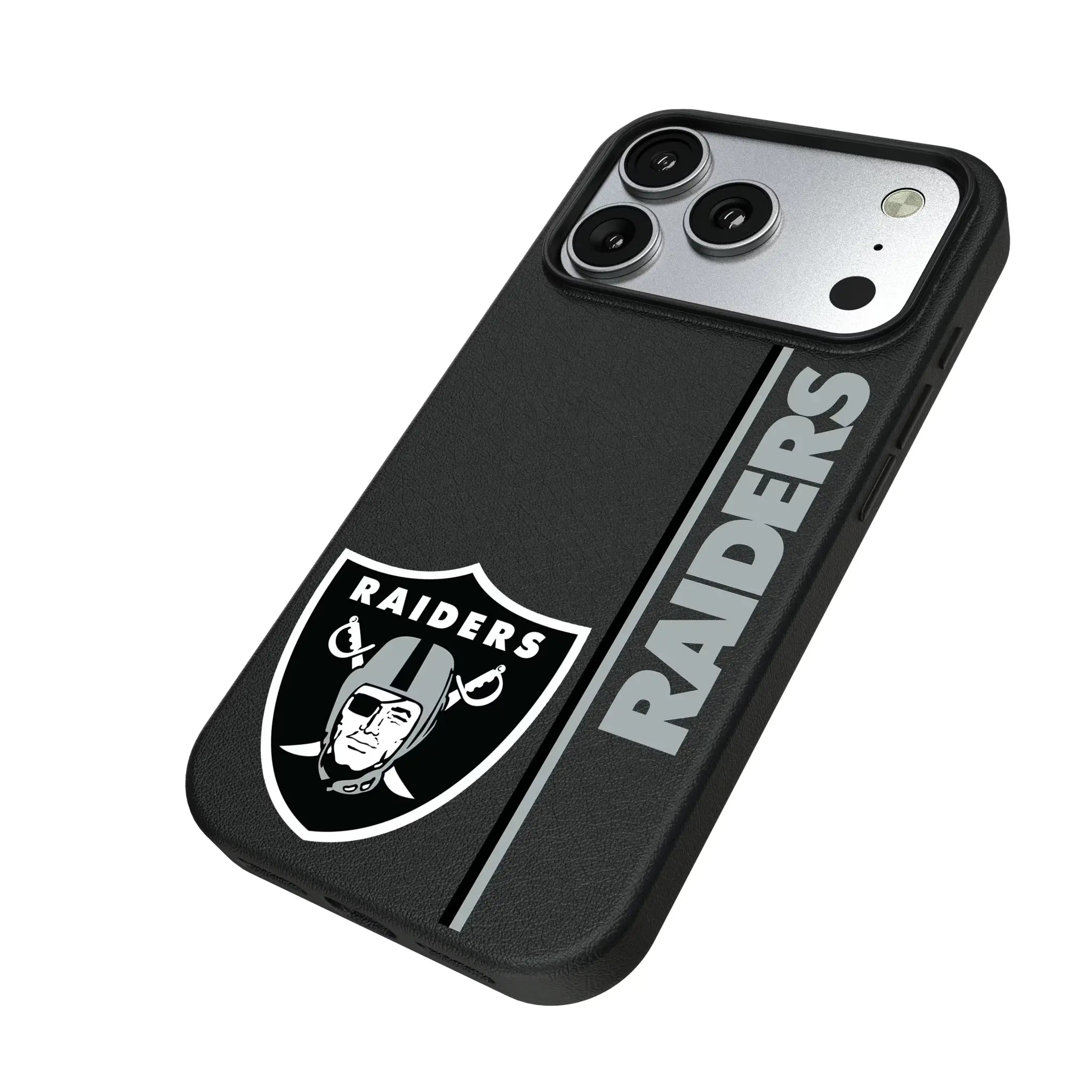 Las Vegas Raiders Sidebar iPhone MagSafe Compatible Phone Case for Apple iPhone - Isometric View#Device_iPhone 17 Pro