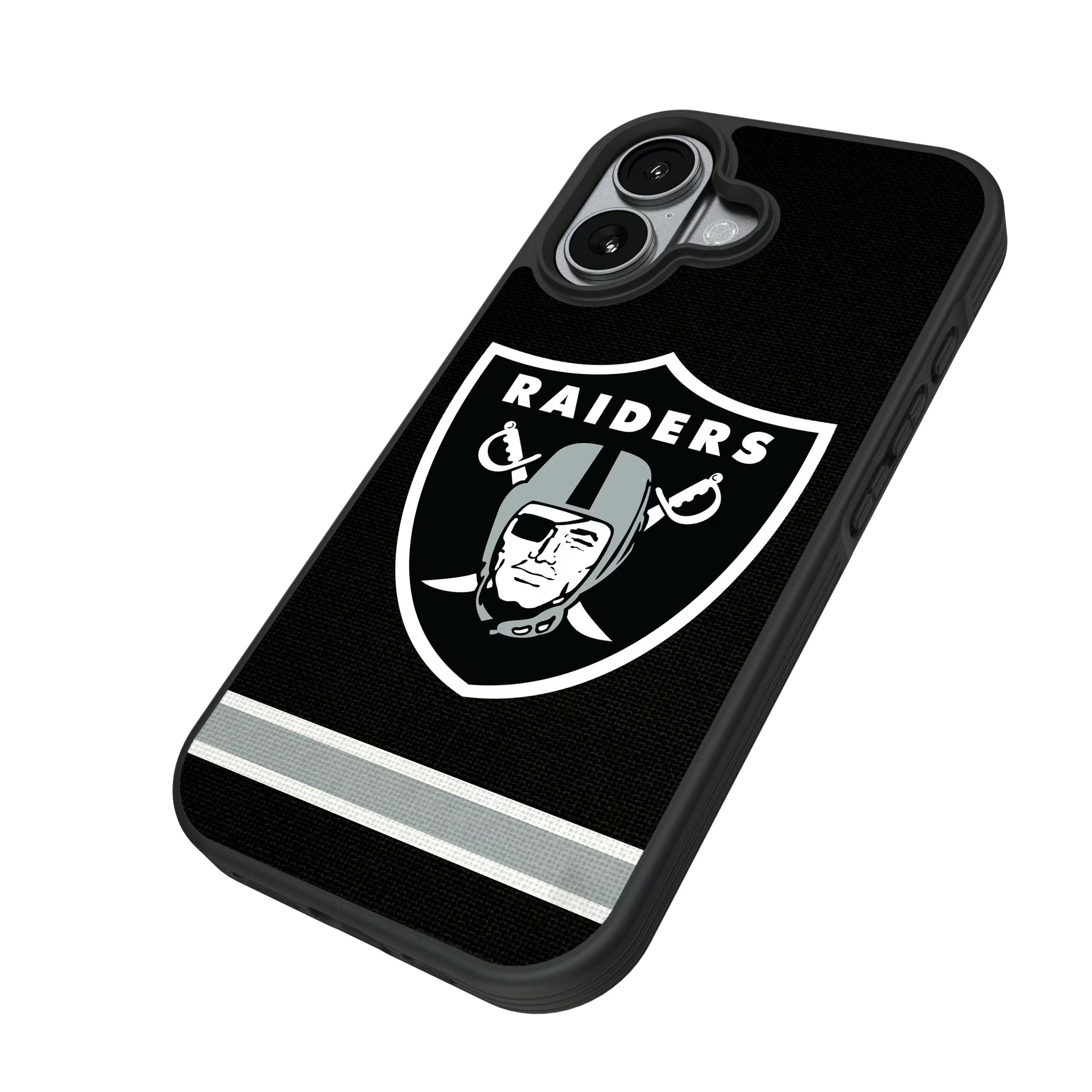 Las Vegas Raiders Stripe iPhone Bump Phone Case for Apple iPhone - Isometric View#Device_iPhone 17
