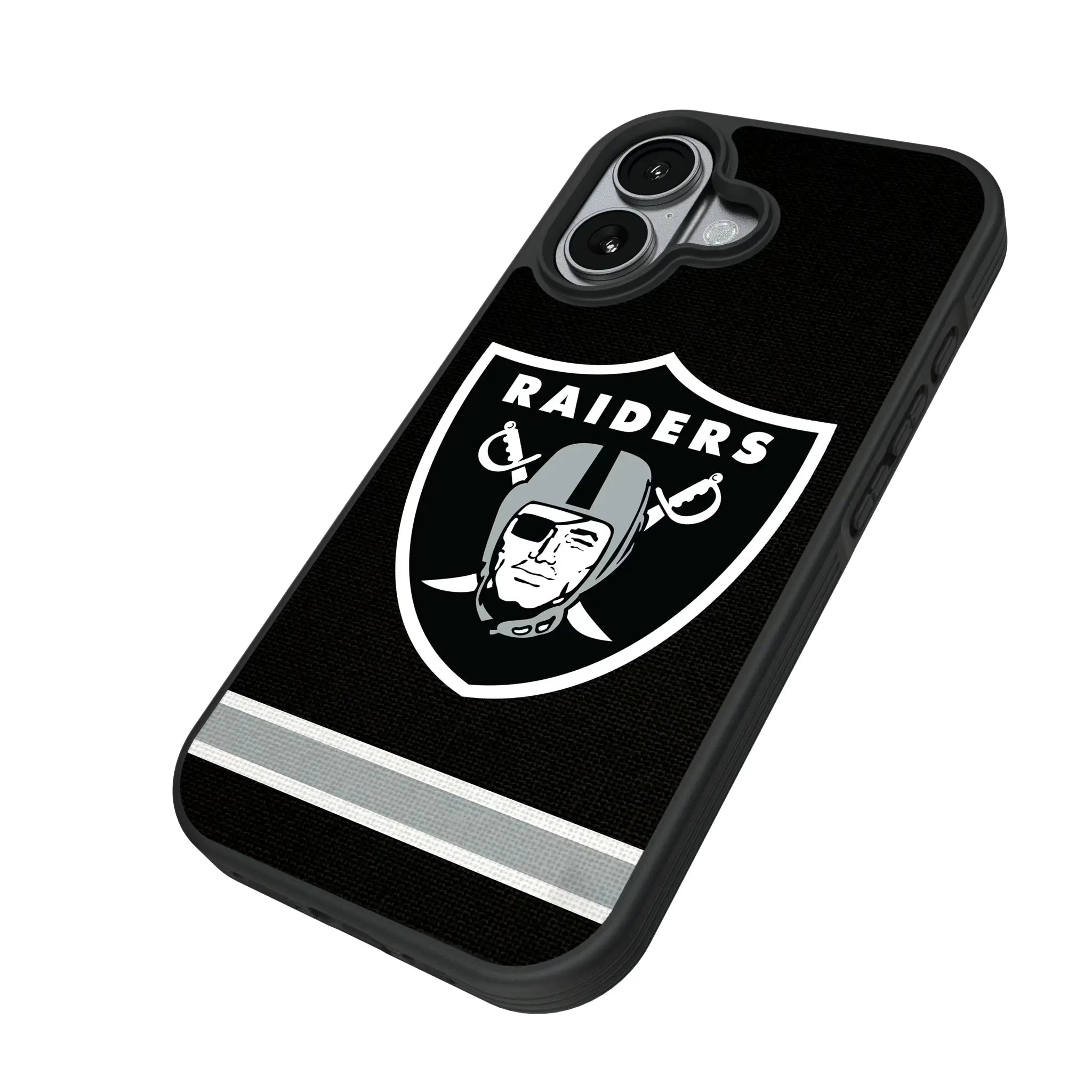 Las Vegas Raiders Stripe iPhone Bump Phone Case for Apple iPhone - Isometric View#Device_iPhone 17