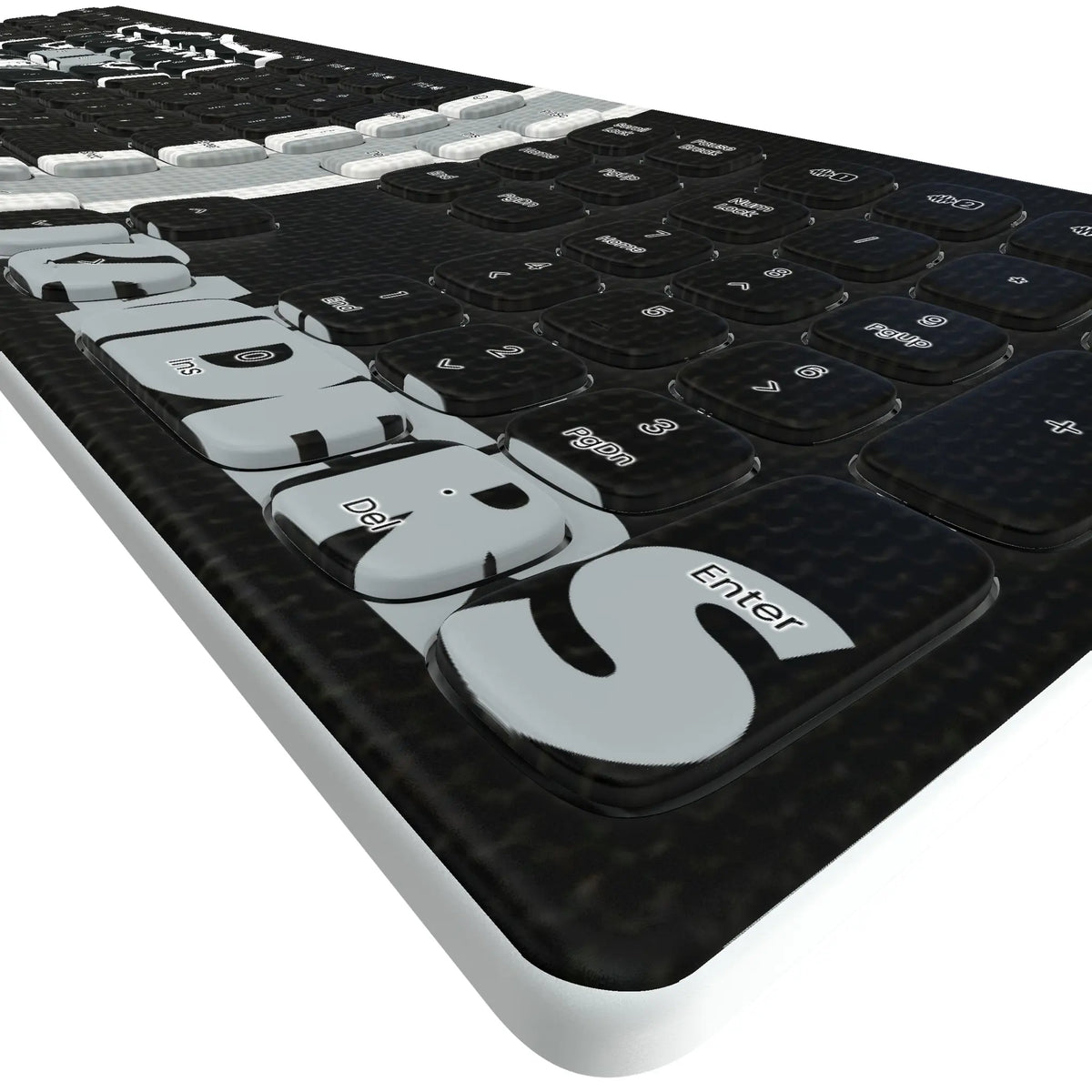 Las Vegas Raiders Stripe KKB605 Curved Wireless Keyboard - Detail