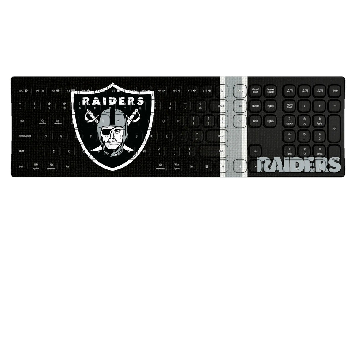 Las Vegas Raiders Stripe KKB605 Curved Wireless Keyboard