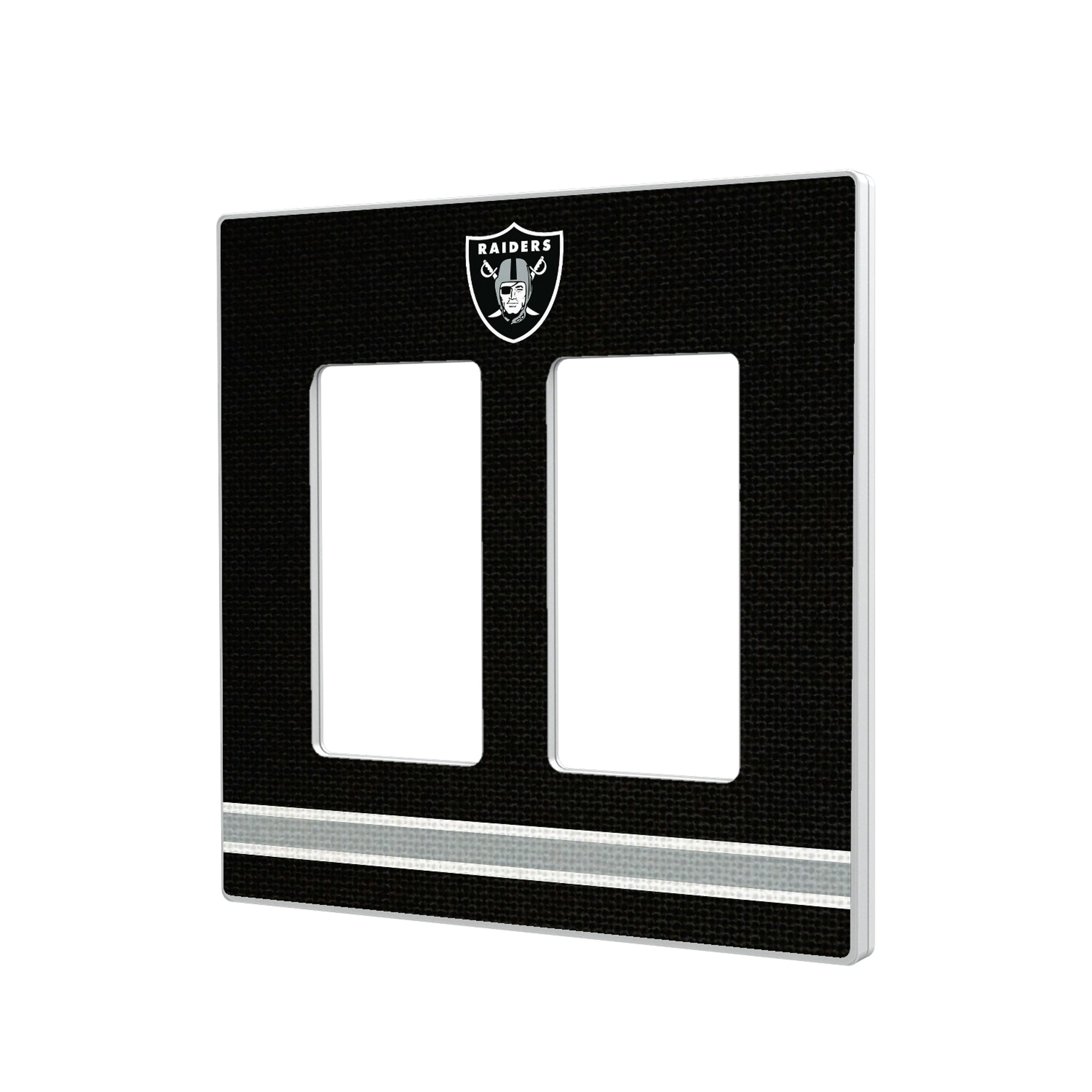 Las Vegas Raiders Stripe Hidden-Screw Light Switch Plate#Style_Double Rocker