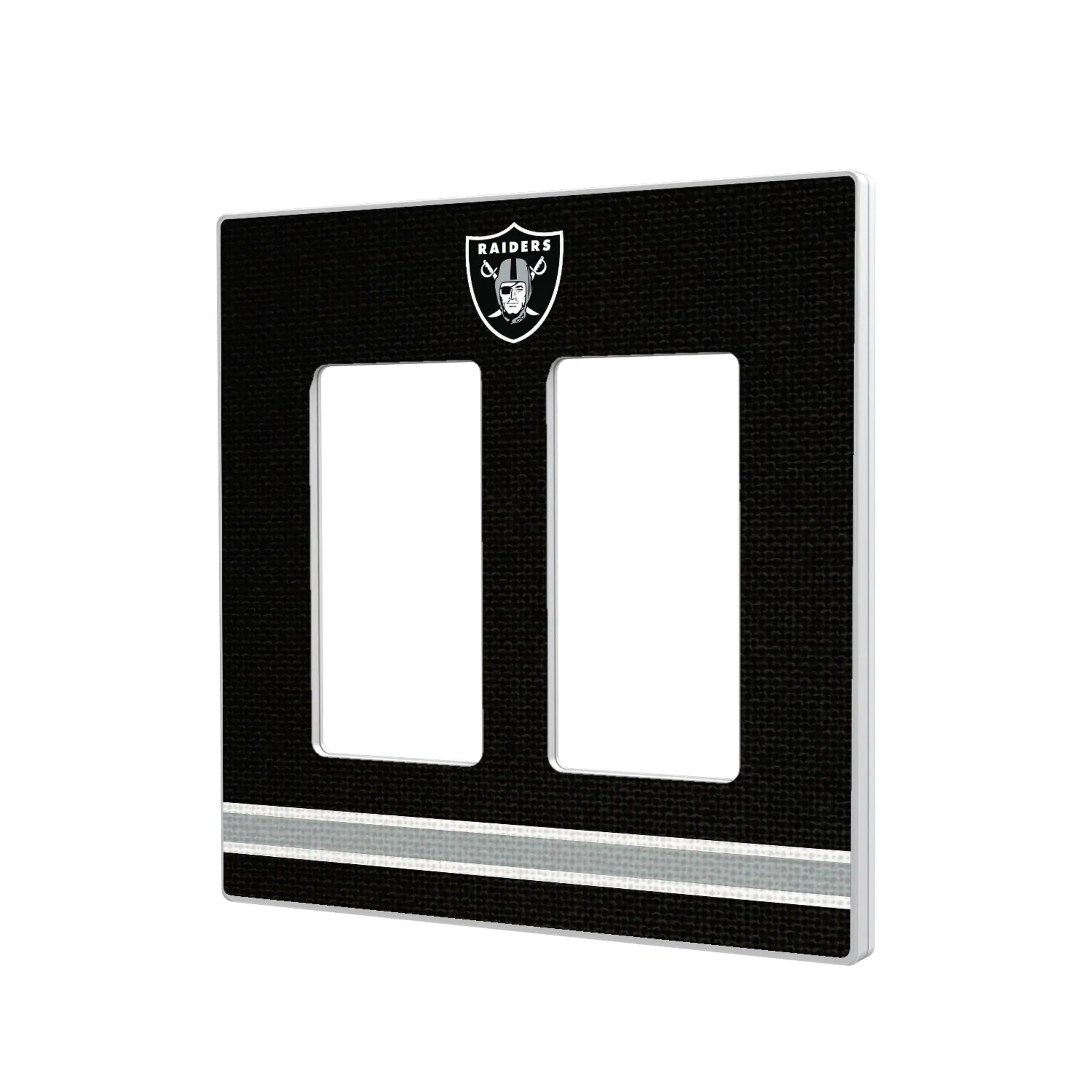 Las Vegas Raiders Stripe Hidden-Screw Light Switch Plate#Style_Double Rocker