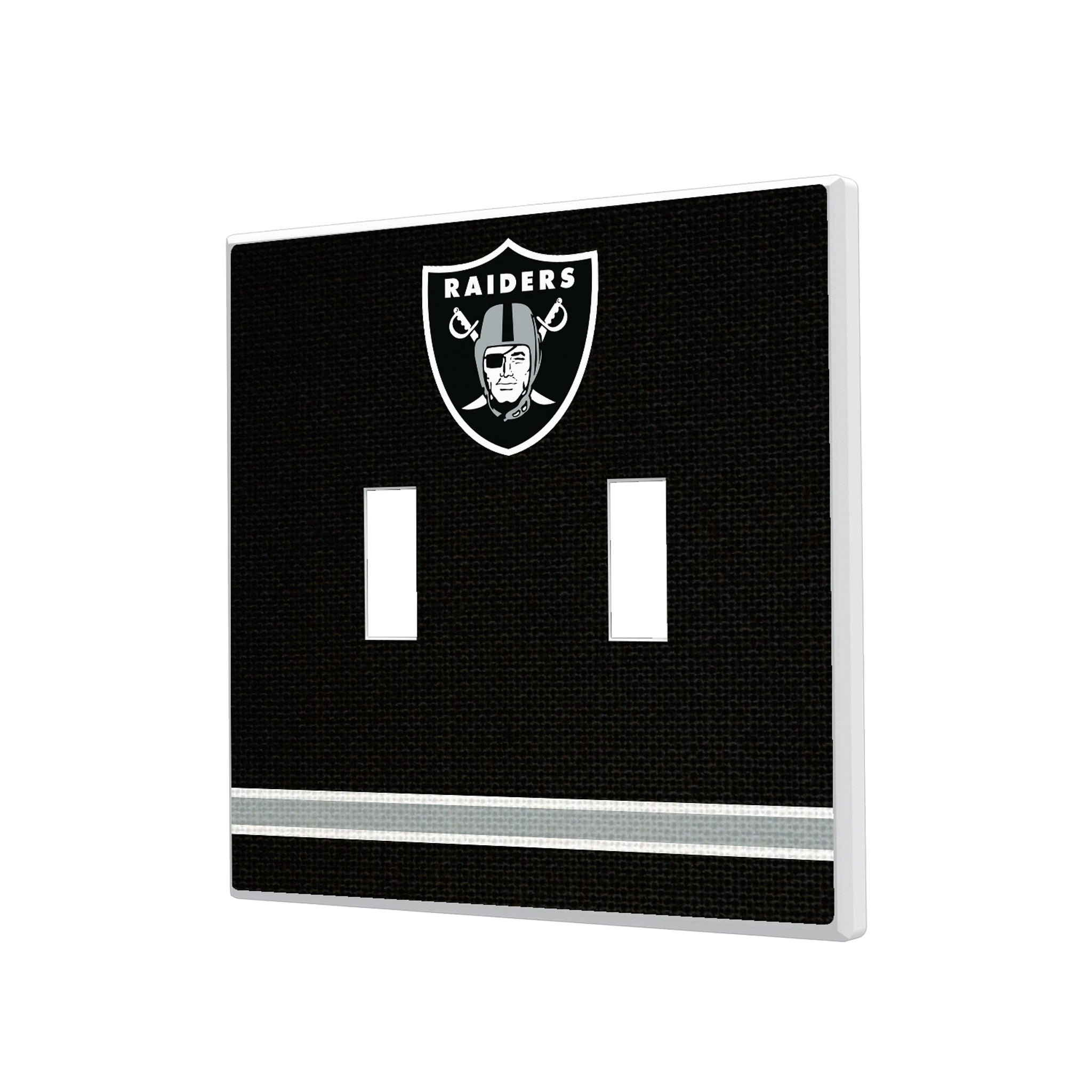 Las Vegas Raiders Stripe Hidden-Screw Light Switch Plate#Style_Double Toggle
