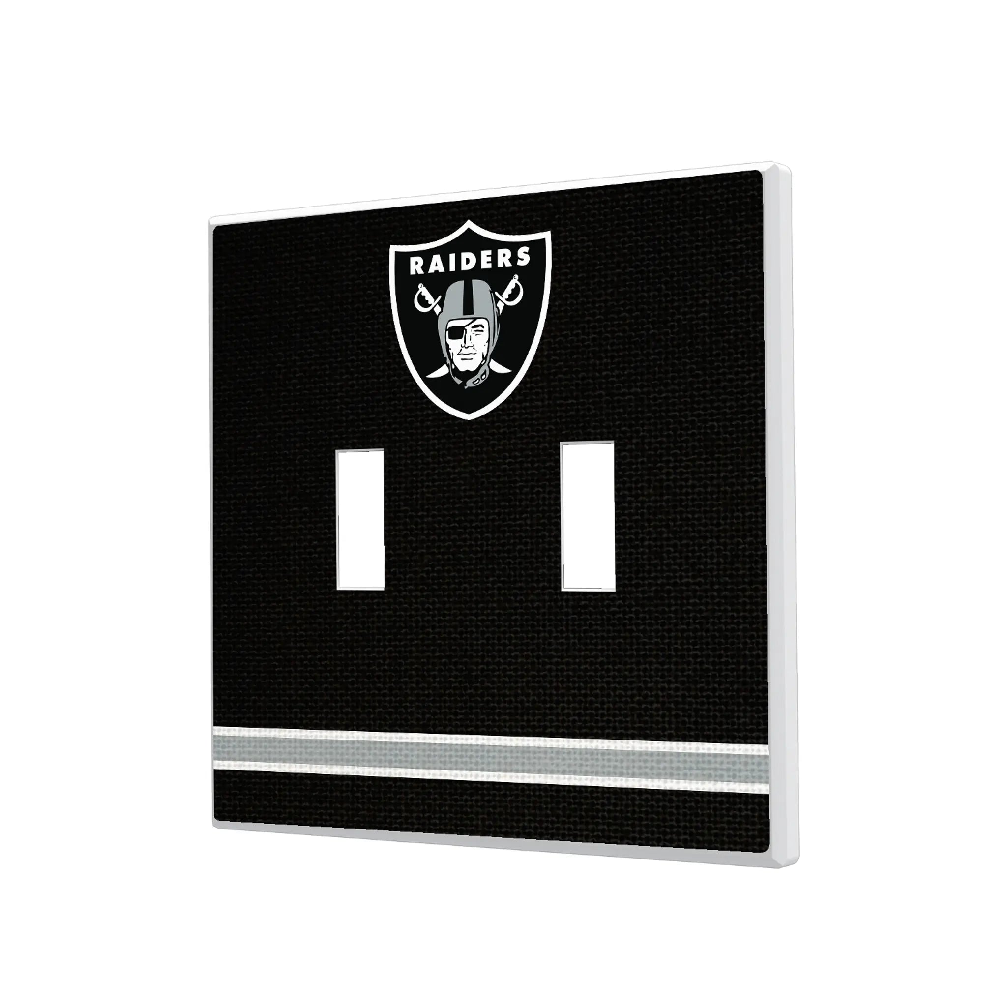 Las Vegas Raiders Stripe Hidden-Screw Light Switch Plate#Style_Double Toggle