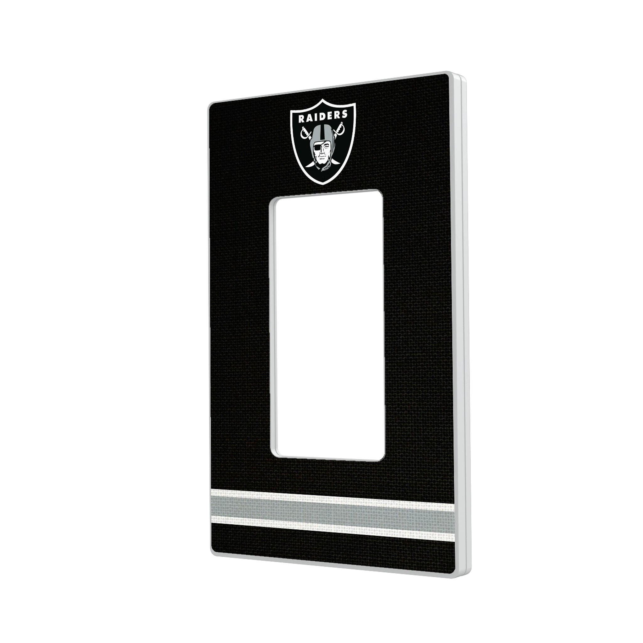 Las Vegas Raiders Stripe Hidden-Screw Light Switch Plate#Style_Single Rocker
