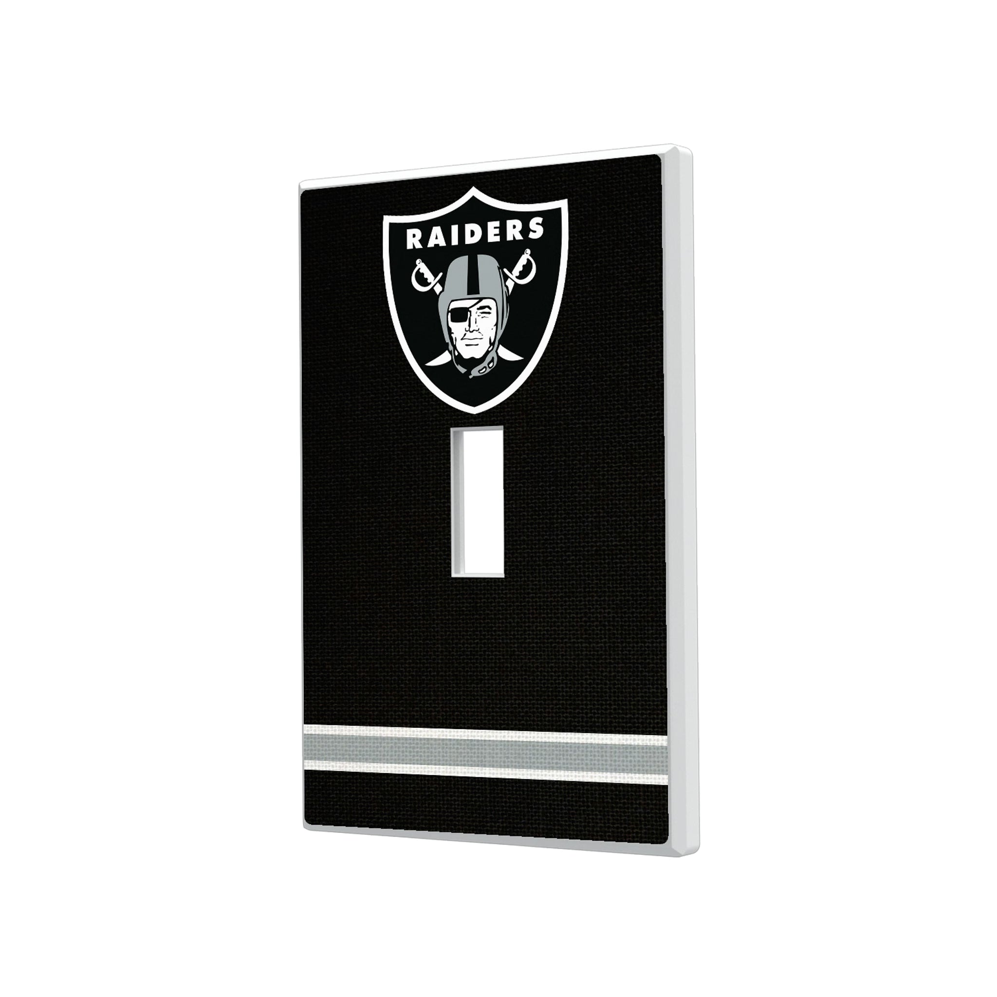 Las Vegas Raiders Stripe Hidden-Screw Light Switch Plate#Style_Single Toggle