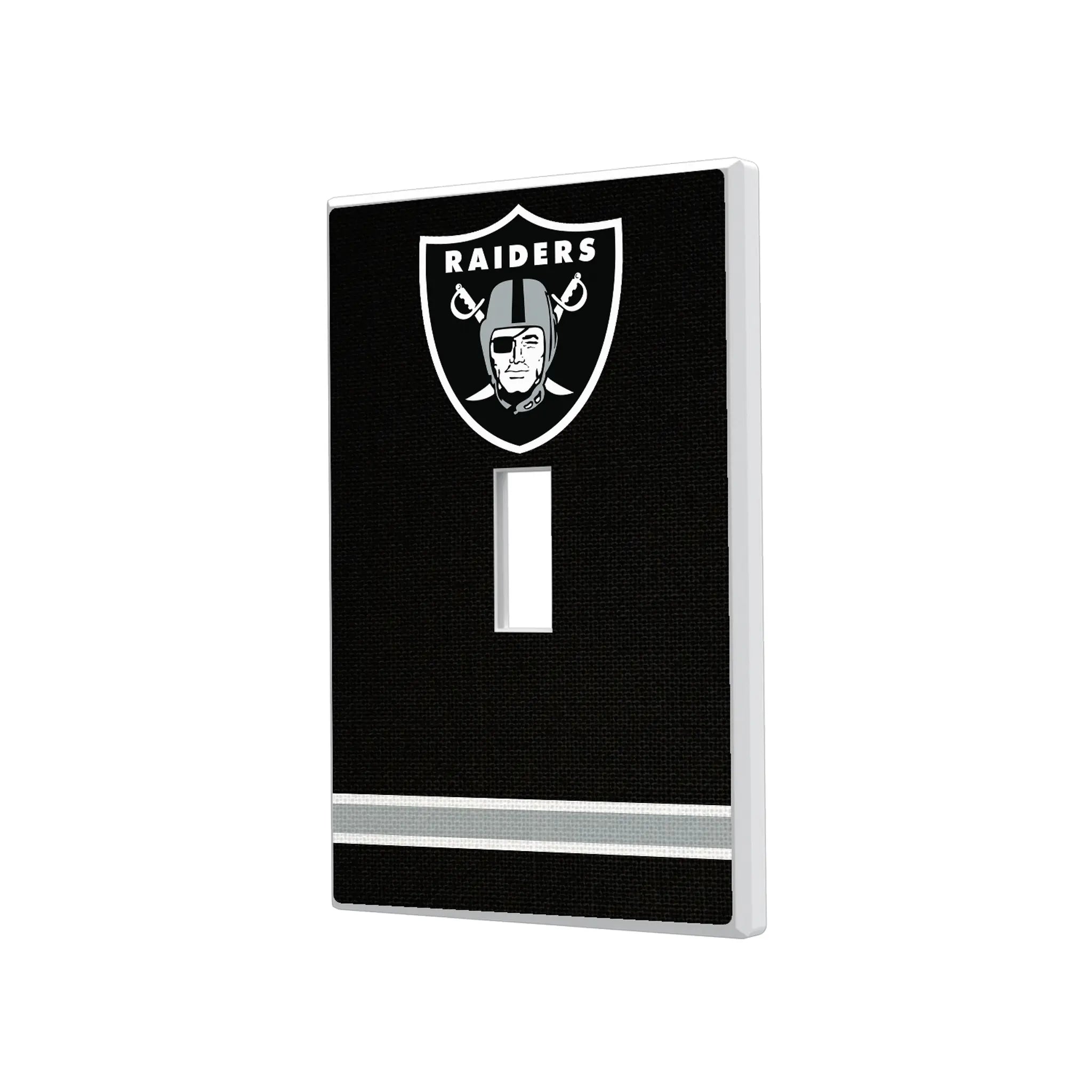Las Vegas Raiders Stripe Hidden-Screw Light Switch Plate#Style_Single Toggle