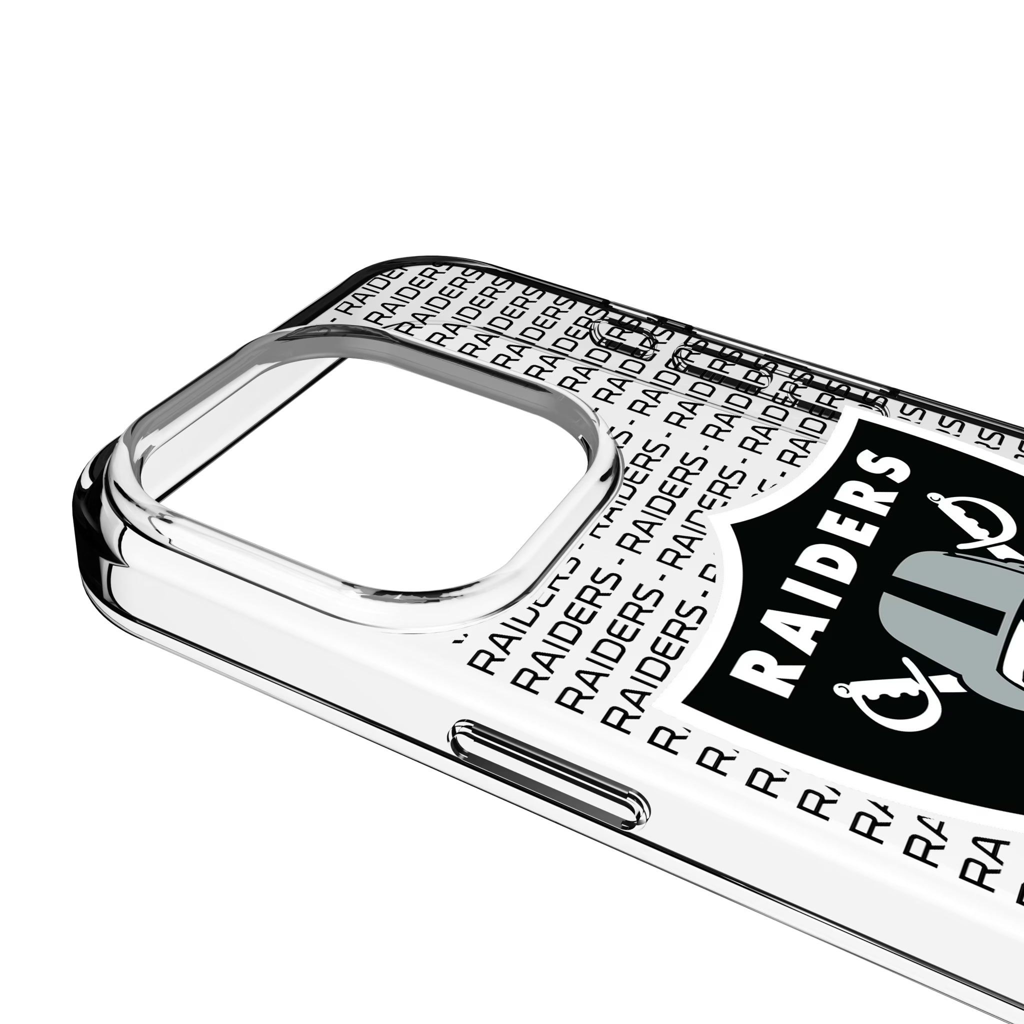 Las Vegas Raiders Text Backdrop iPhone Clear Phone Case for Apple iPhone - Detail