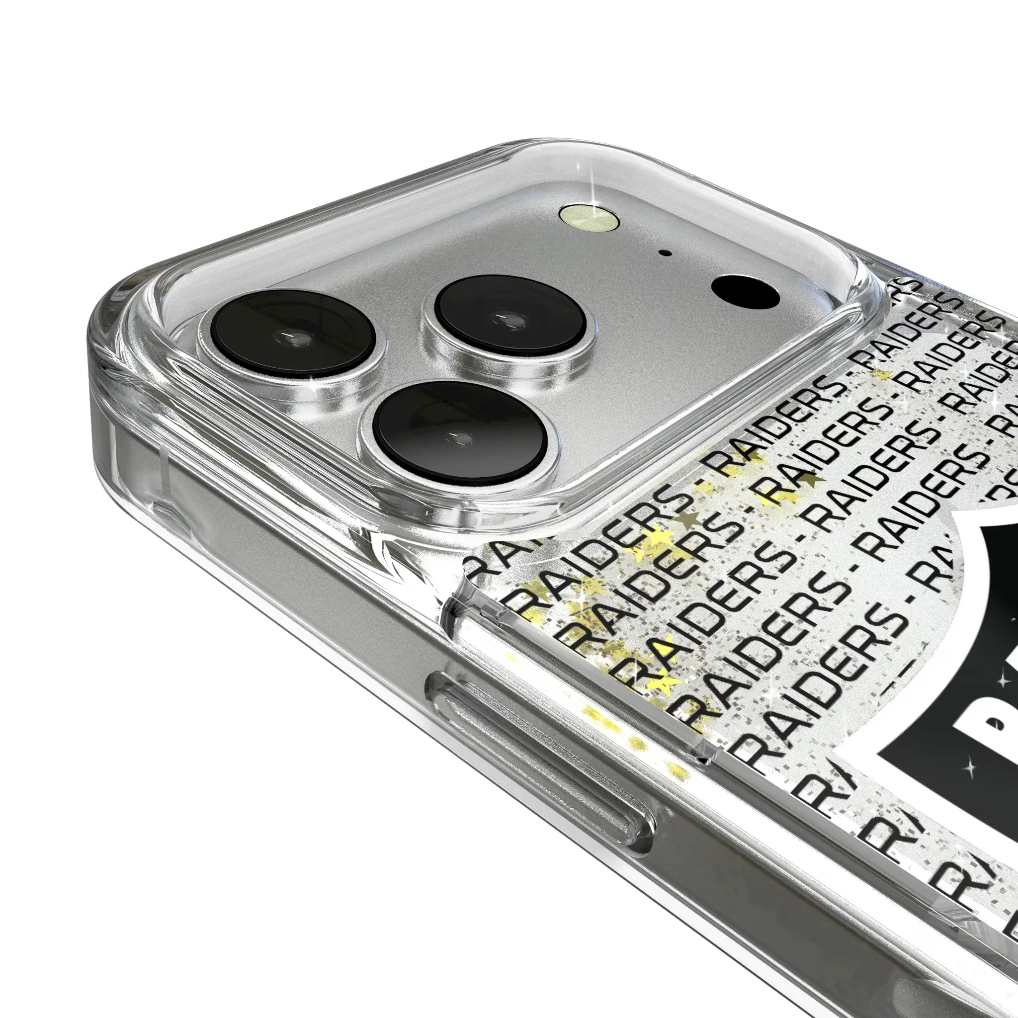 Las Vegas Raiders Text Backdrop iPhone Glitter Phone Case for Apple iPhone - Detail