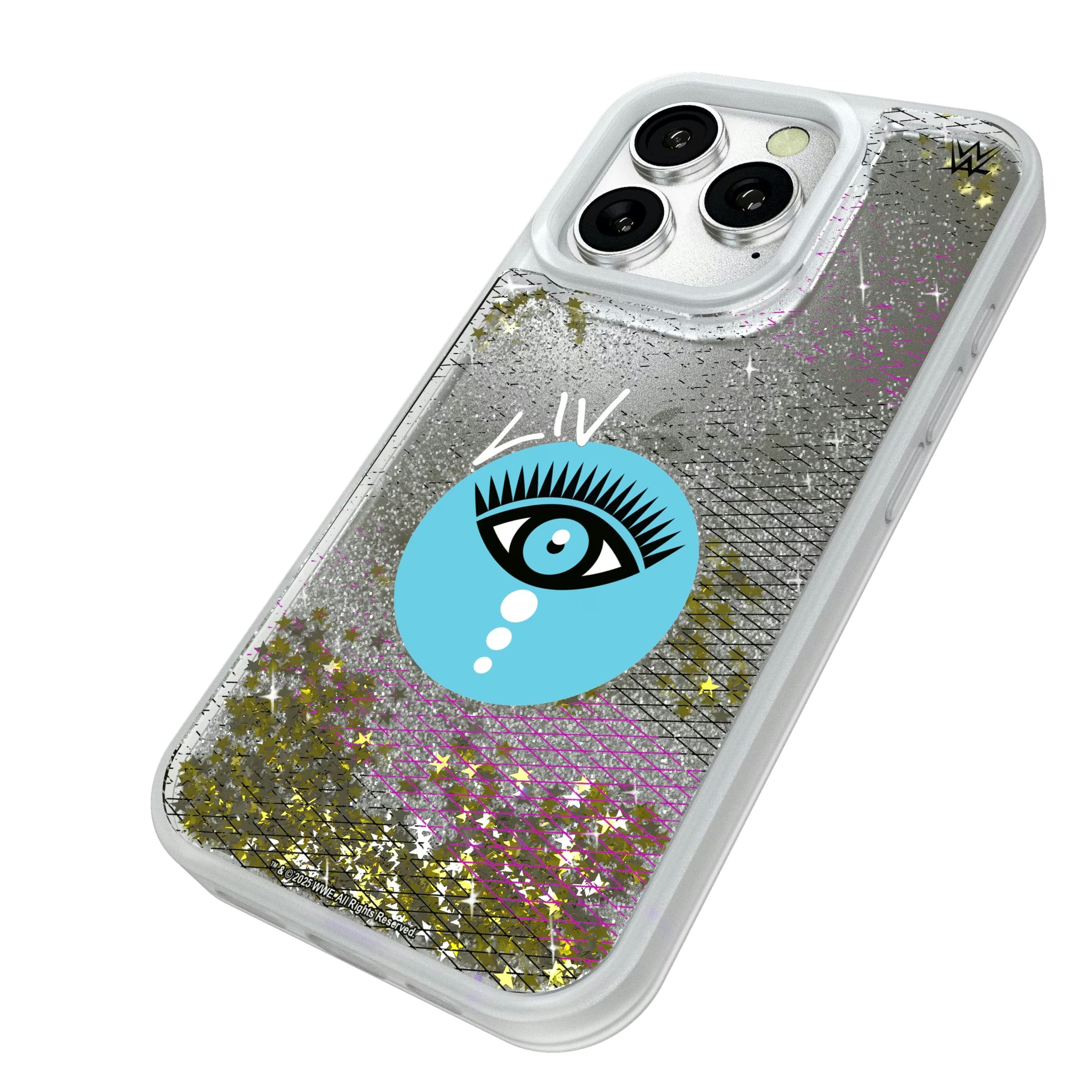 Liv Morgan Steel iPhone Glitter Phone Case for Apple iPhone - Isometric View#Device_iPhone 16 Pro