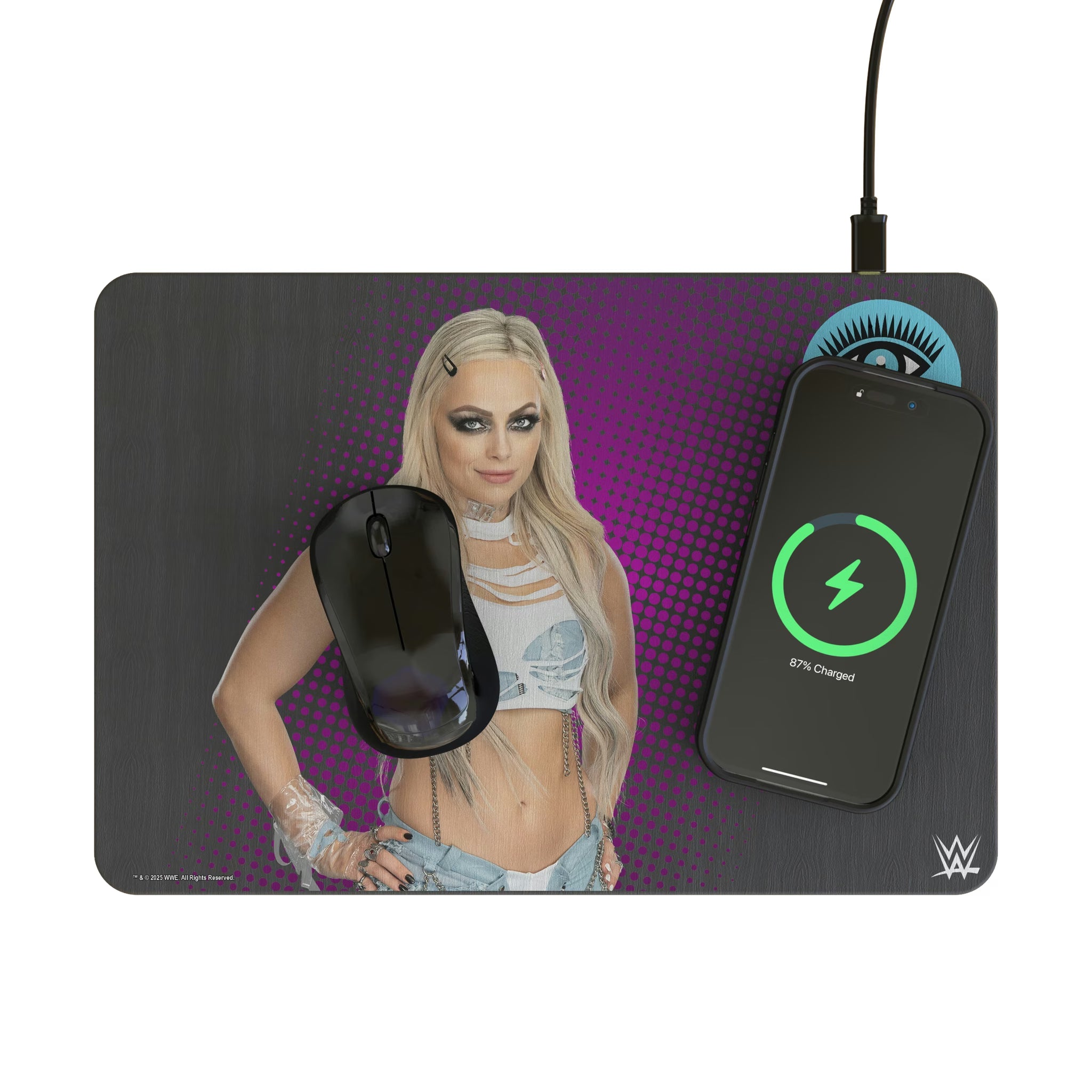 Liv Morgan Superstar 15-Watt Wireless Charger and Mouse Pad - Lifestyle