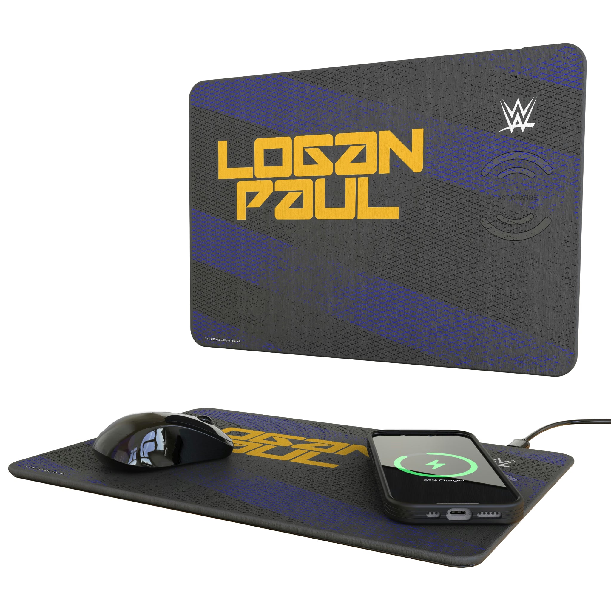 Logan Paul Steel 15-Watt Wireless Charger and Mouse Pad