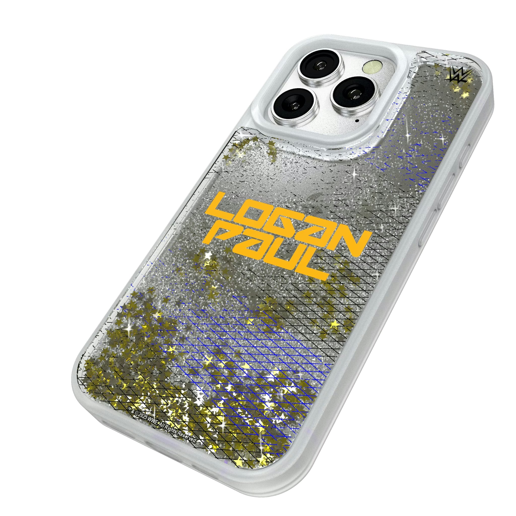 Logan Paul Steel iPhone Glitter Phone Case for Apple iPhone - Isometric View#Device_iPhone 16 Pro