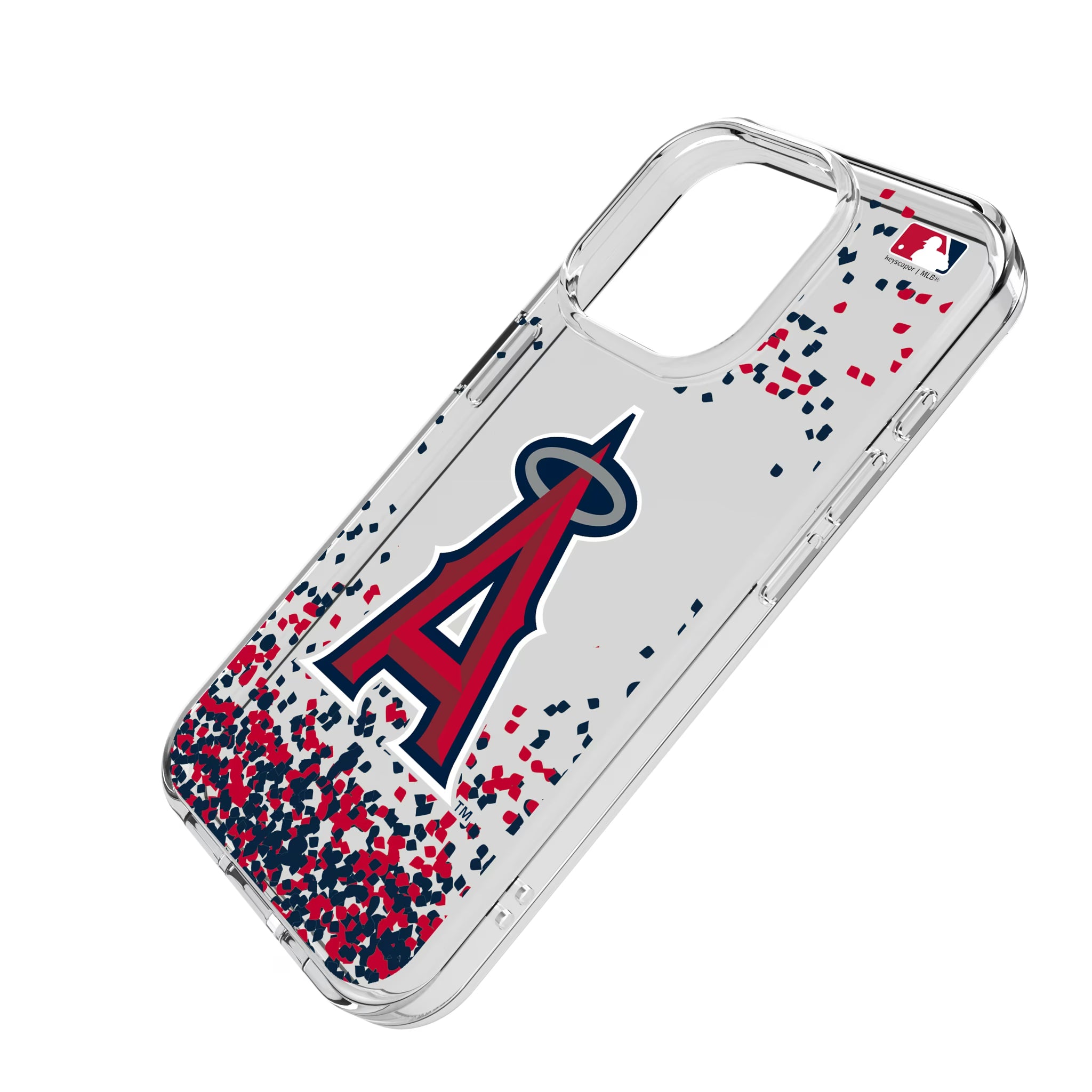 Los Angeles Angels Confetti iPhone Clear Phone Case for Apple iPhone - Isometric View