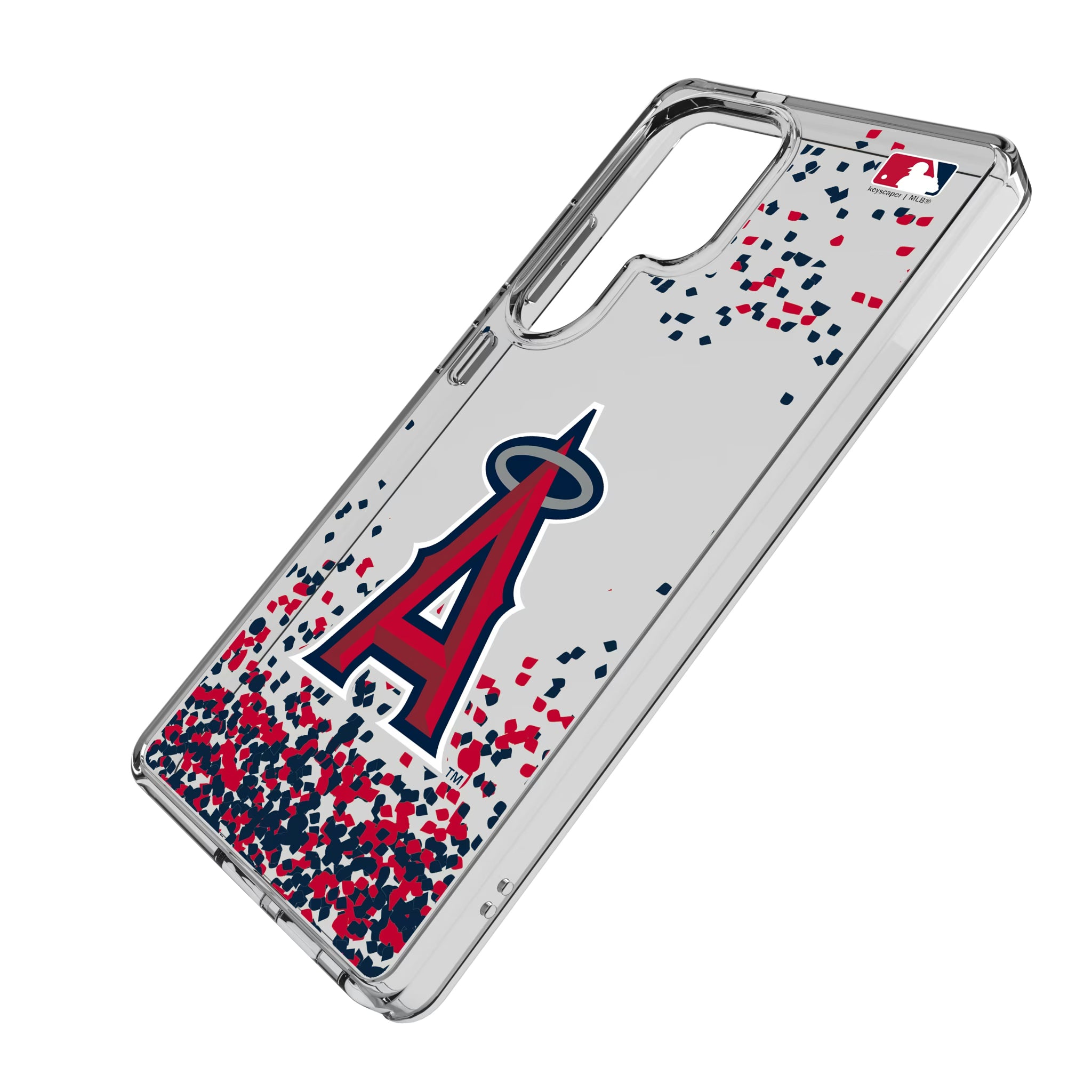 Los Angeles Angels Confetti Galaxy Clear Phone Case for Samsung Galaxy - Isometric View