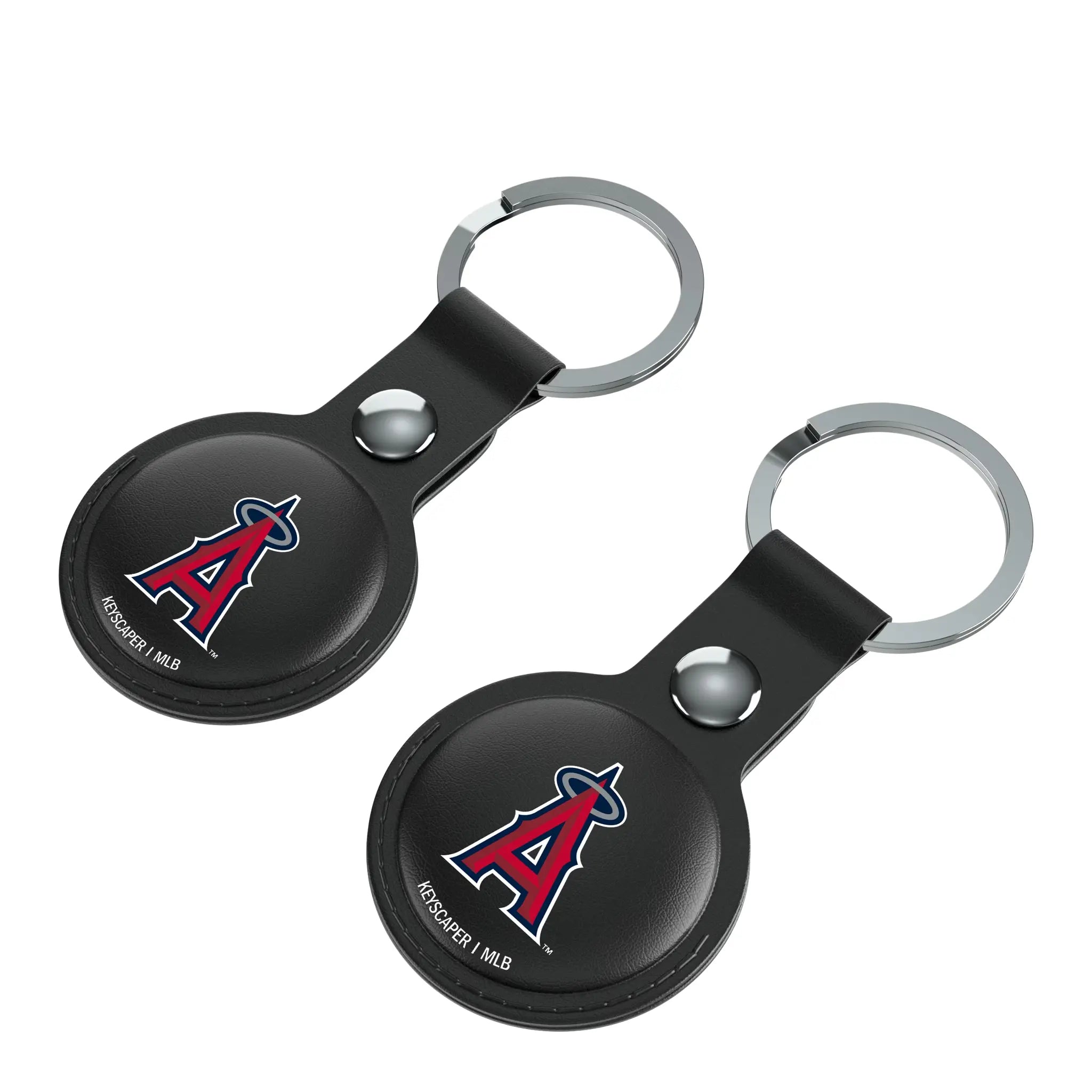 Los Angeles Angels Insignia AirTag Black Airtag Holder 2-Pack - Isometric View