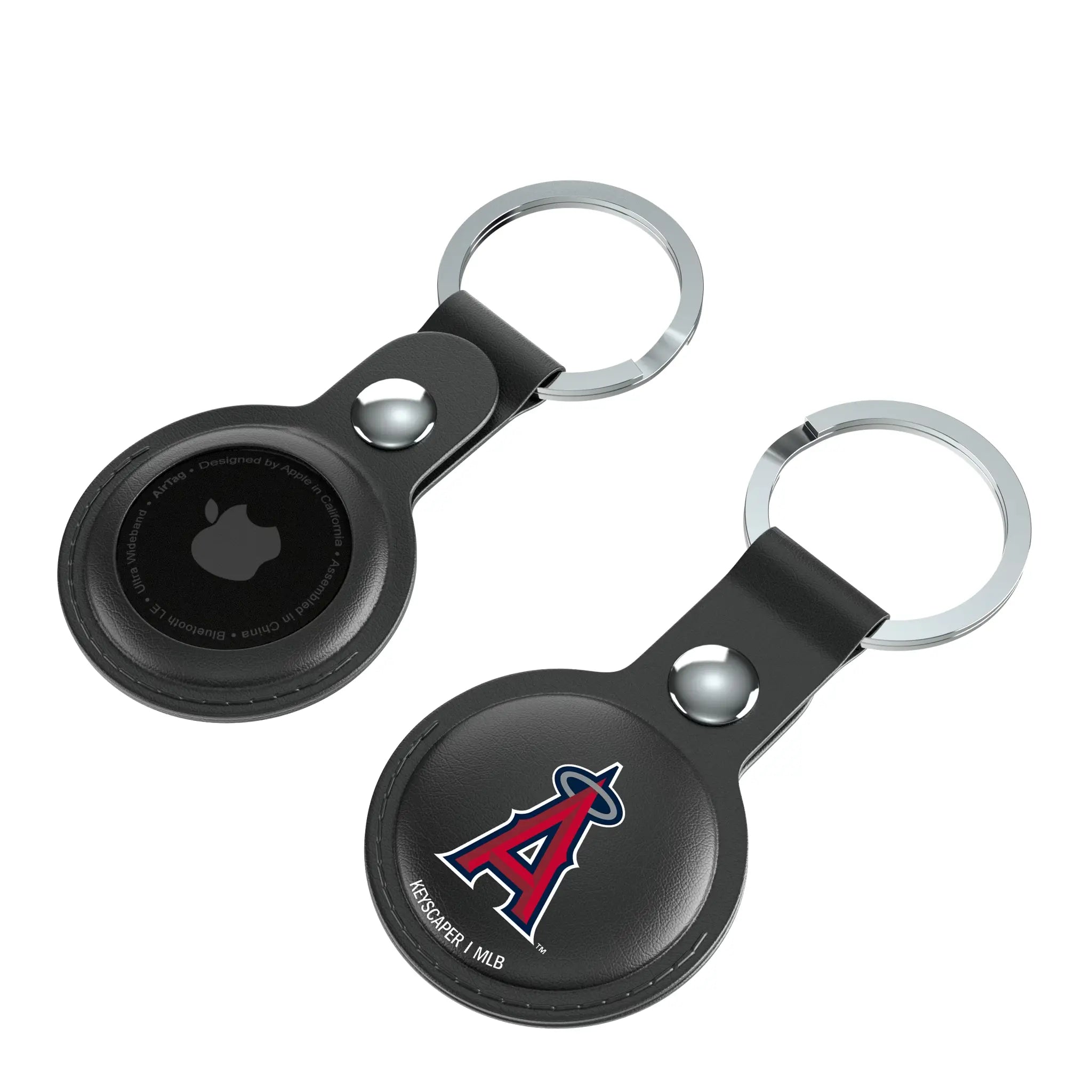 Los Angeles Angels Insignia AirTag Black Airtag Holder 2-Pack - Isometric View