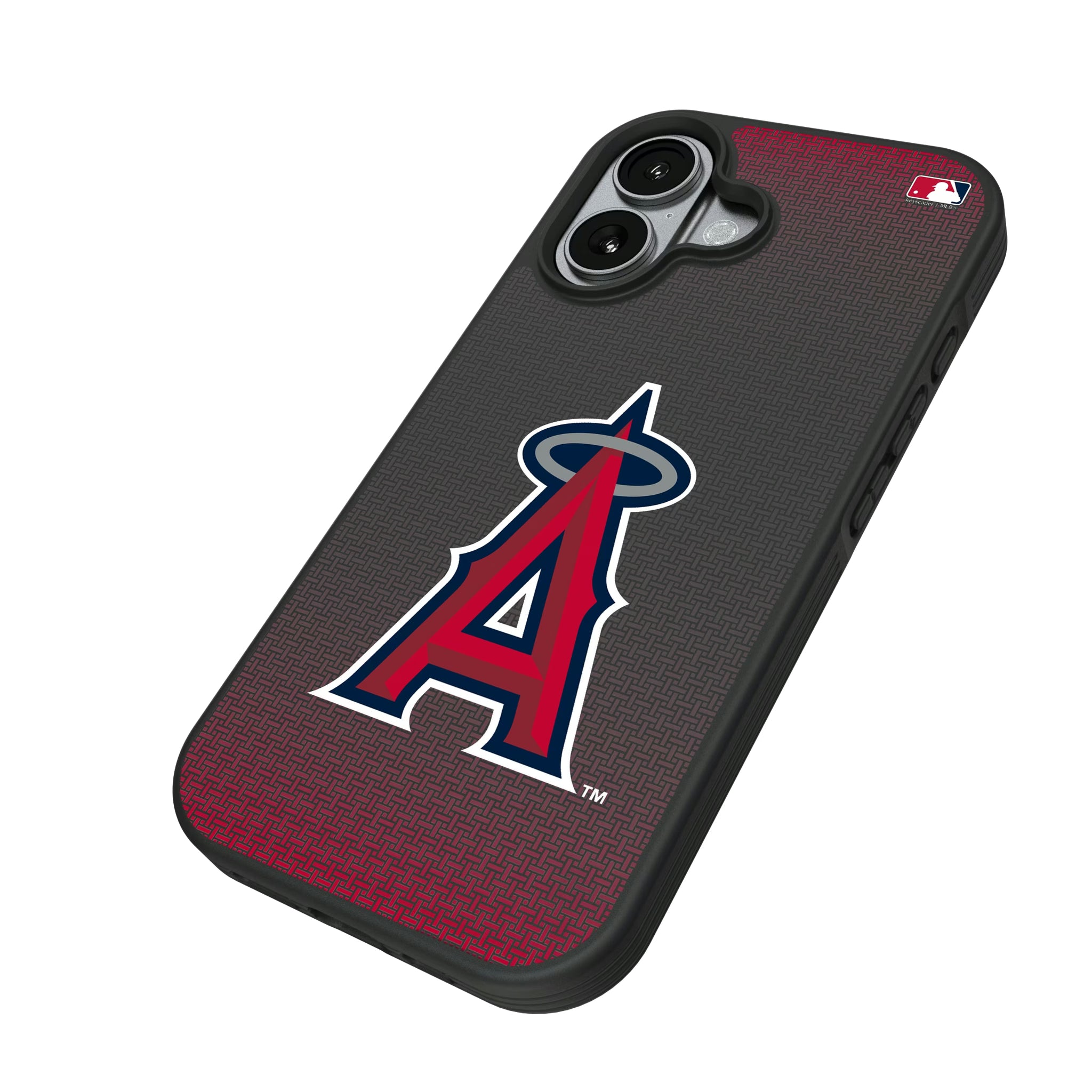 Los Angeles Angels Linen iPhone Bump Phone Case for Apple iPhone - Isometric View#Device_iPhone 17