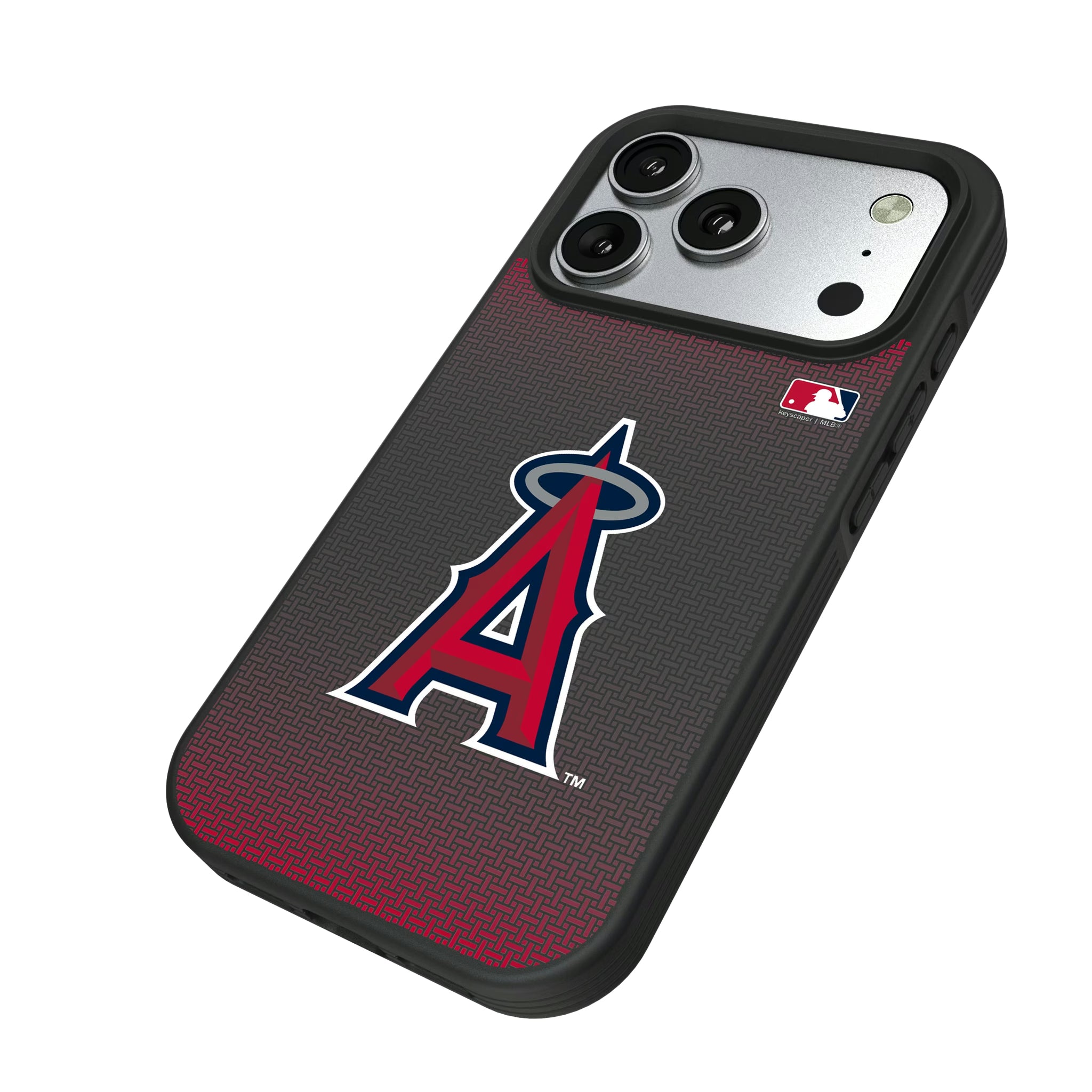 Los Angeles Angels Linen iPhone Bump Phone Case for Apple iPhone - Isometric View#Device_iPhone 17 Pro