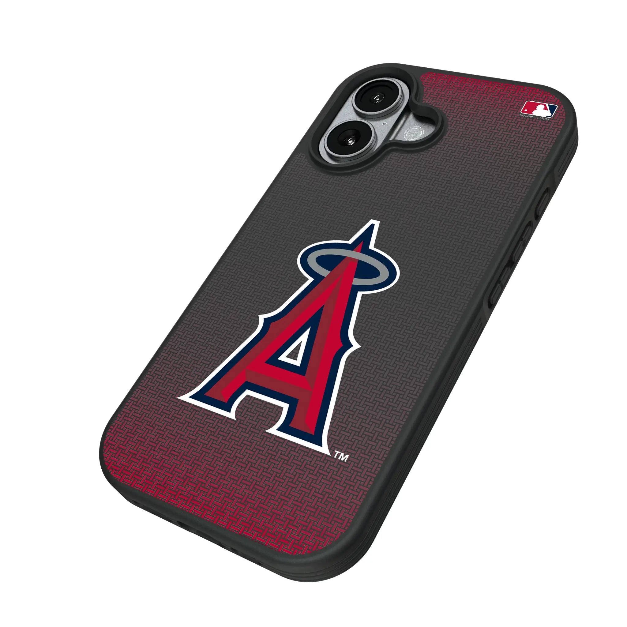 Los Angeles Angels Linen iPhone Bump Phone Case for Apple iPhone - Isometric View#Device_iPhone 17