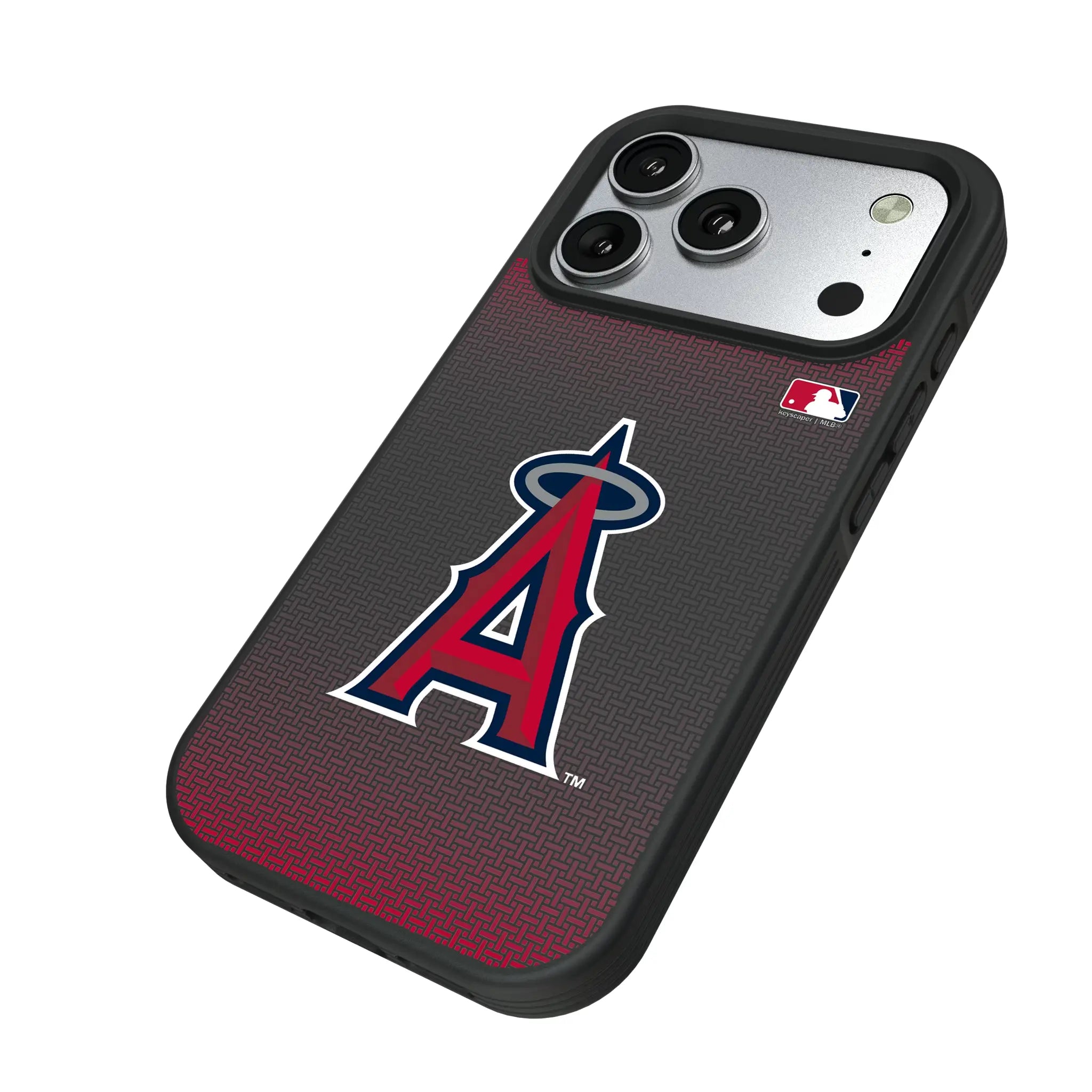 Los Angeles Angels Linen iPhone Bump Phone Case for Apple iPhone - Isometric View#Device_iPhone 17 Pro
