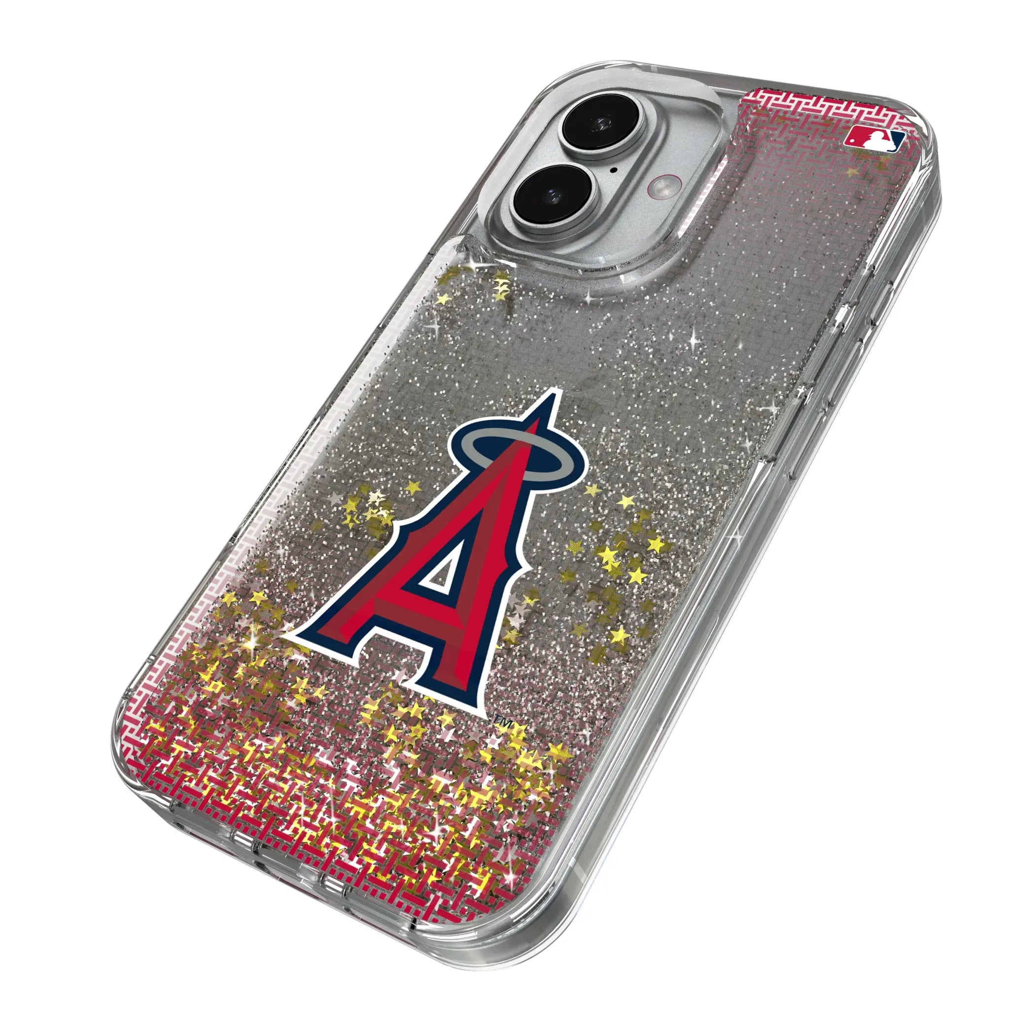 Los Angeles Angels Linen iPhone Glitter Phone Case for Apple iPhone - Isometric View