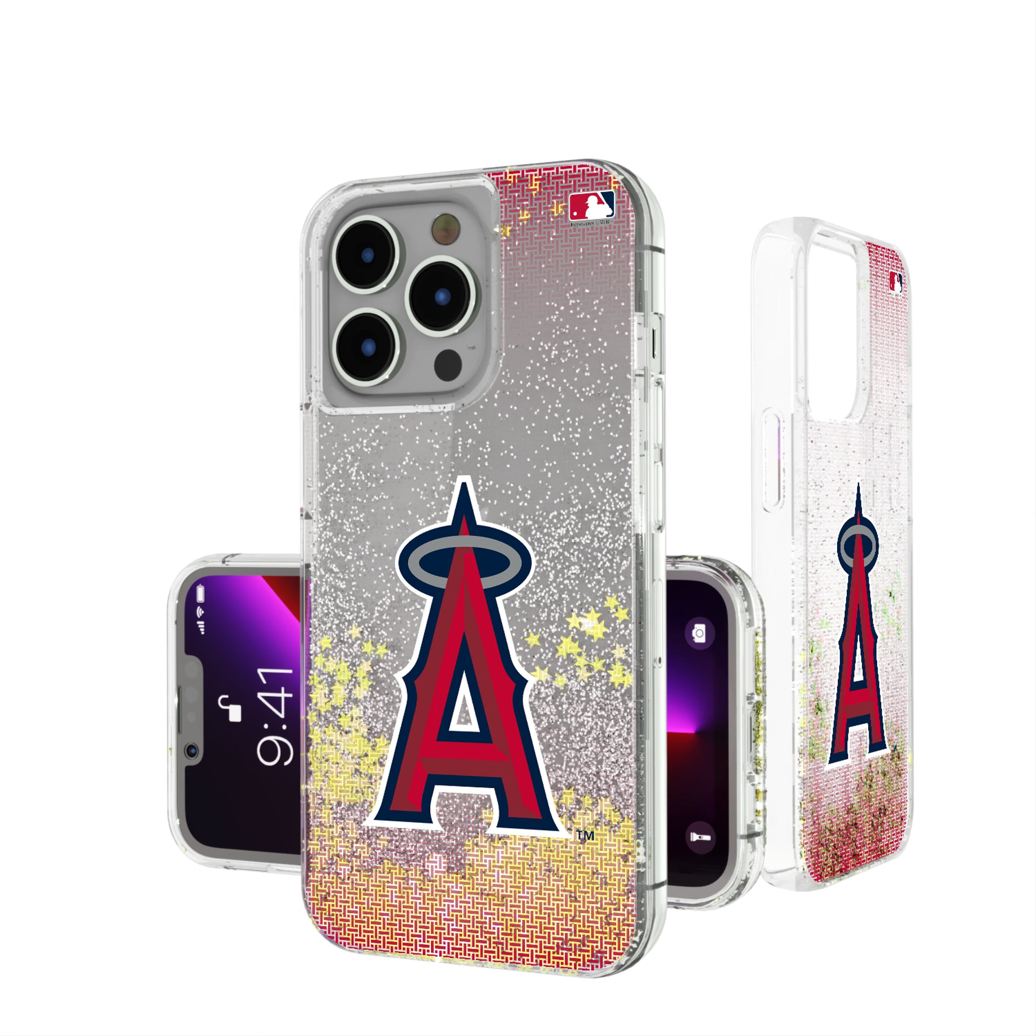 Los Angeles Angels Linen iPhone Glitter Phone Case for Apple iPhone