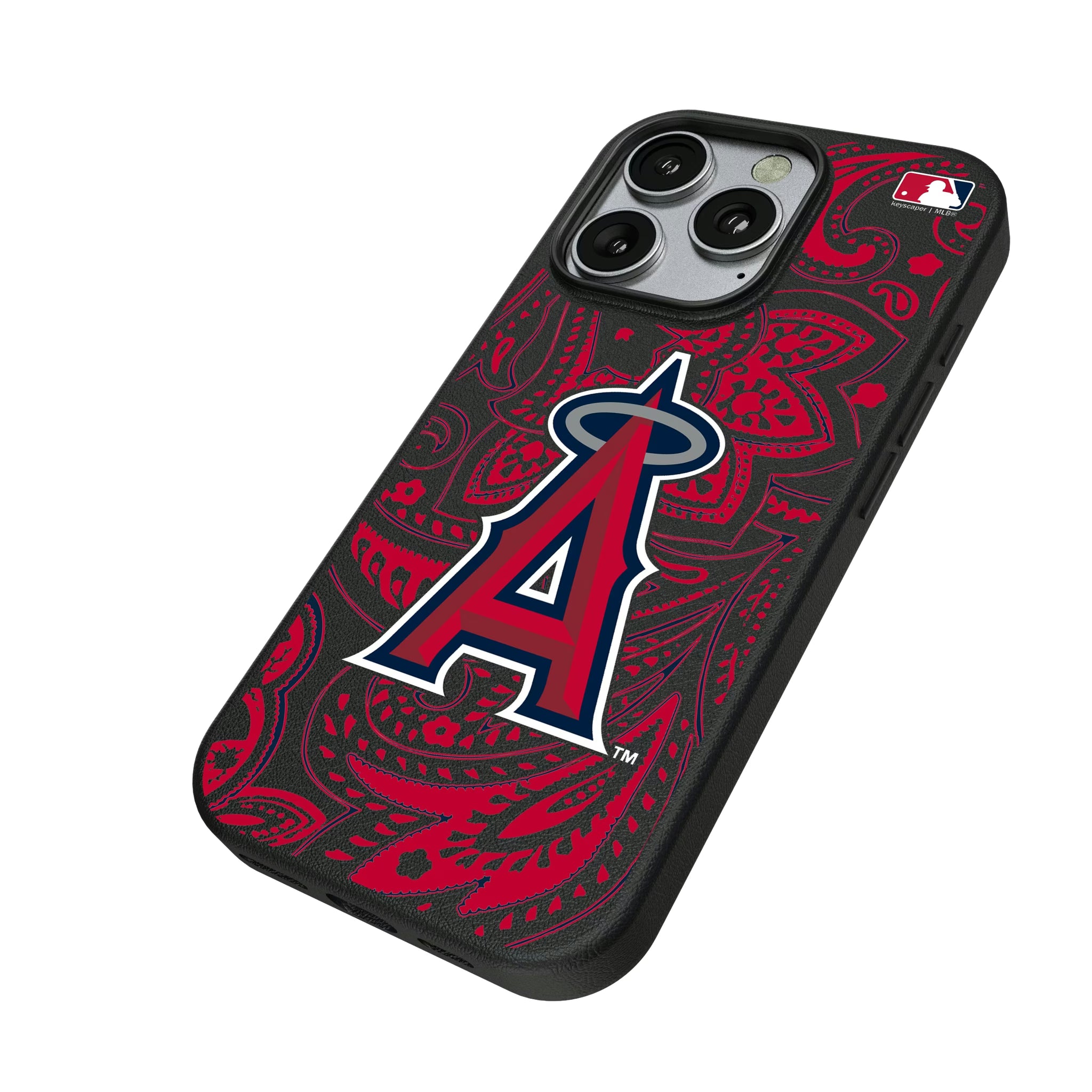 Los Angeles Angels Paisley iPhone MagSafe Compatible Phone Case for Apple iPhone - Isometric View