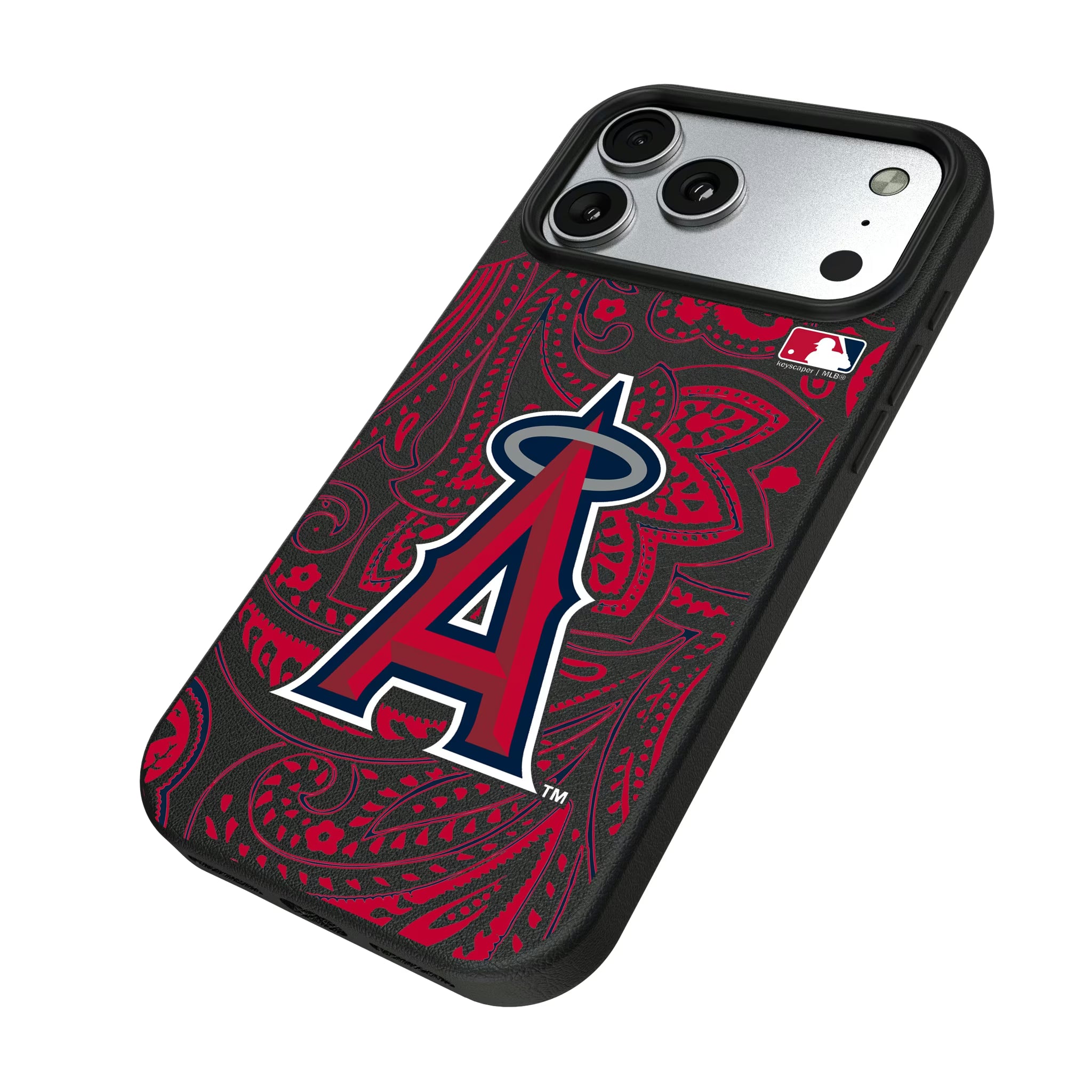 Los Angeles Angels Paisley iPhone MagSafe Compatible Phone Case for Apple iPhone - Isometric View#Device_iPhone 17 Pro Max