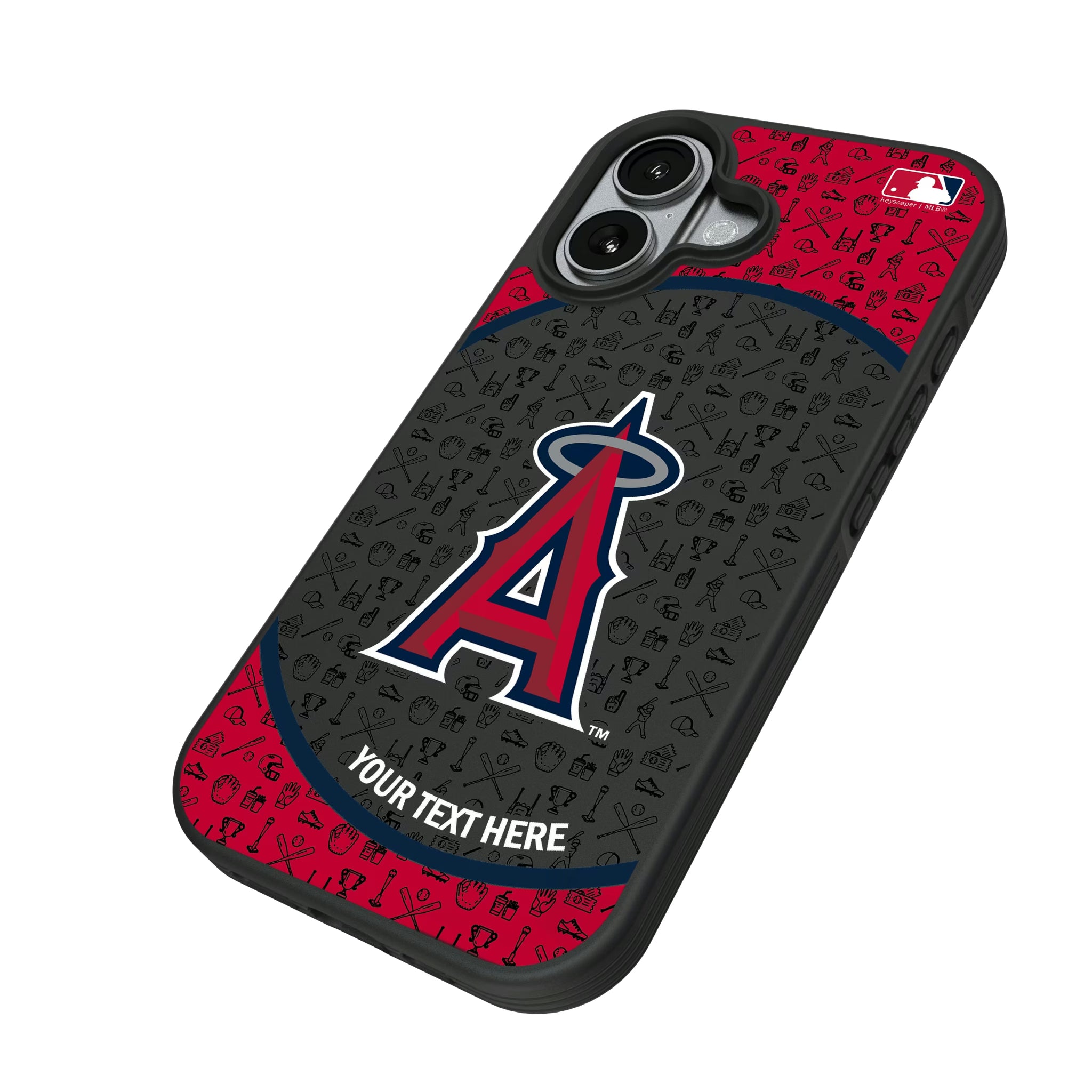 Los Angeles Angels Personalized Circle iPhone Bump Phone Case for Apple iPhone - Isometric View#Device_iPhone 17