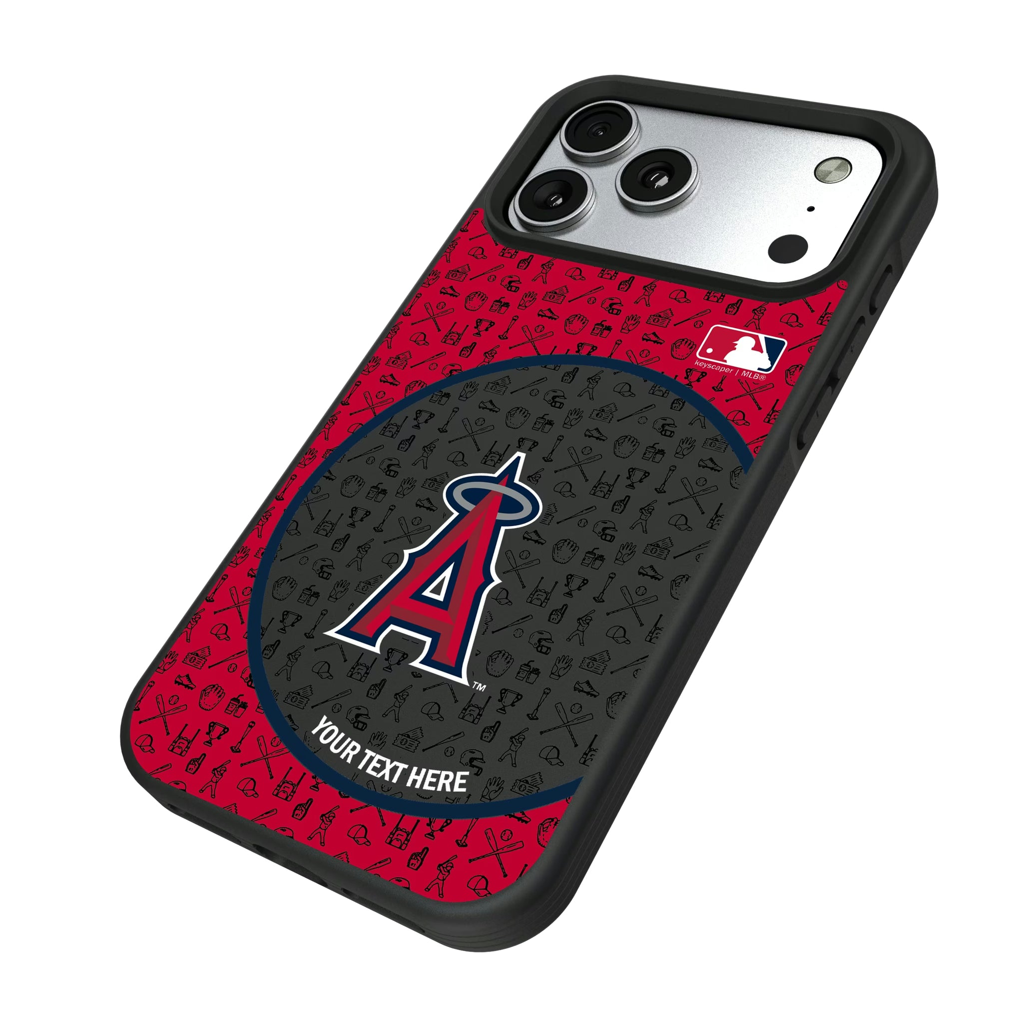 Los Angeles Angels Personalized Circle iPhone Bump Phone Case for Apple iPhone - Isometric View#Device_iPhone 17 Pro Max