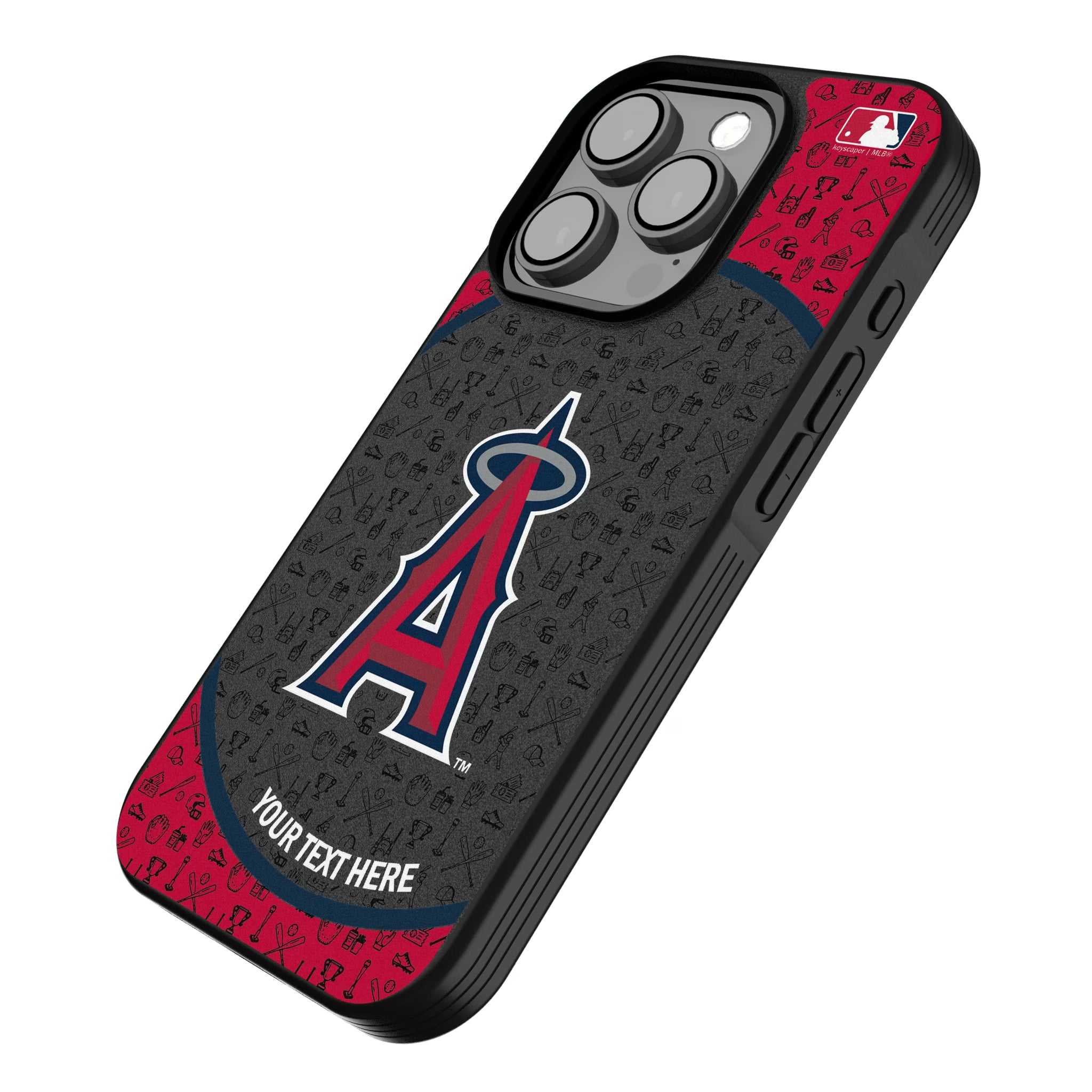 Los Angeles Angels Personalized Circle iPhone Bump Phone Case for Apple iPhone - Isometric View