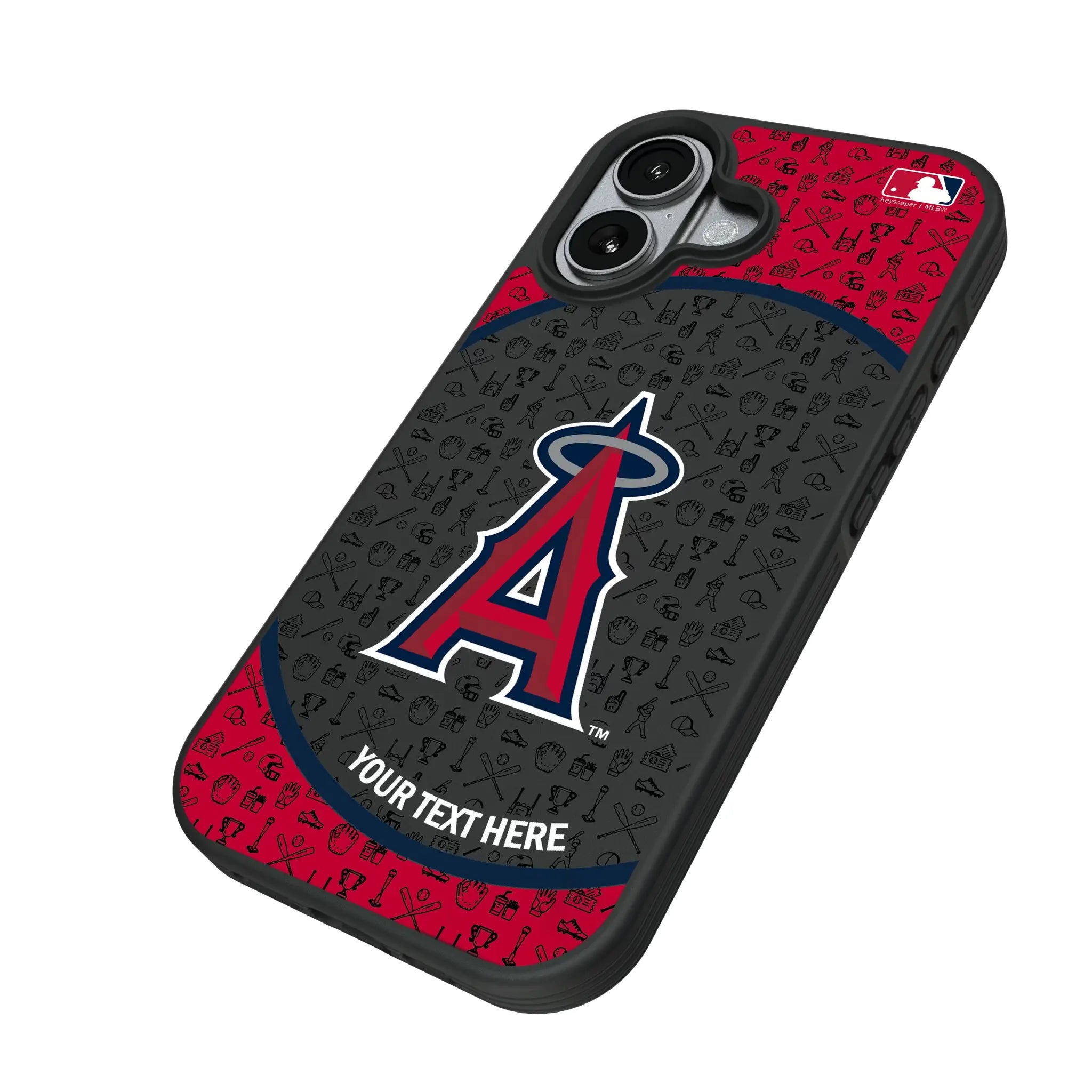 Los Angeles Angels Personalized Circle iPhone Bump Phone Case for Apple iPhone - Isometric View#Device_iPhone 17