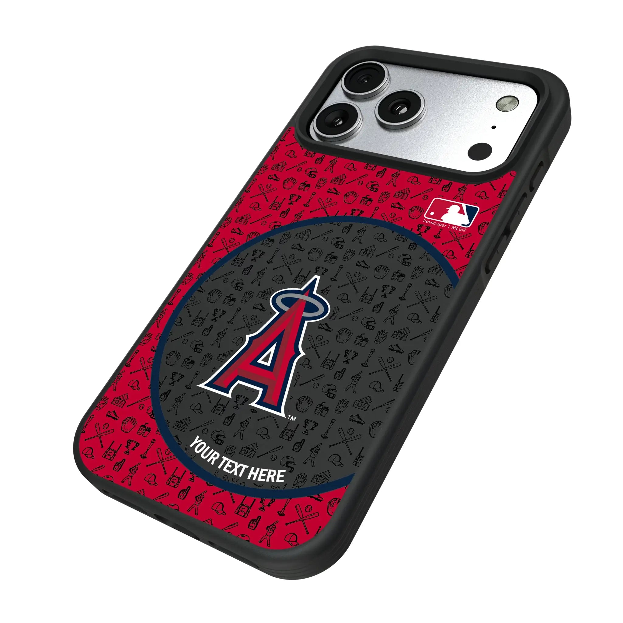 Los Angeles Angels Personalized Circle iPhone Bump Phone Case for Apple iPhone - Isometric View#Device_iPhone 17 Pro Max