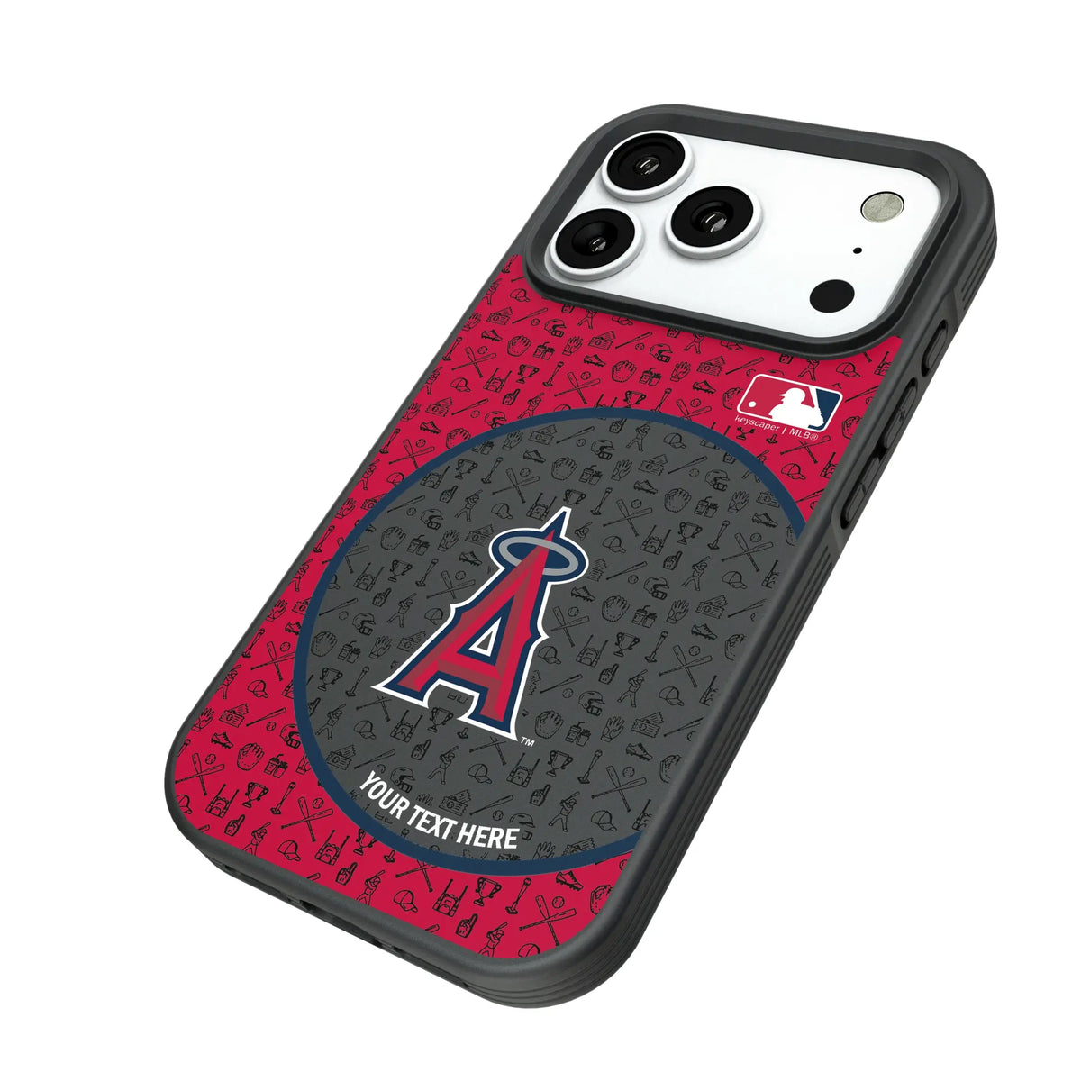 Los Angeles Angels Personalized Circle iPhone Bump Phone Case for Apple iPhone - Isometric View#Device_iPhone 18 Pro