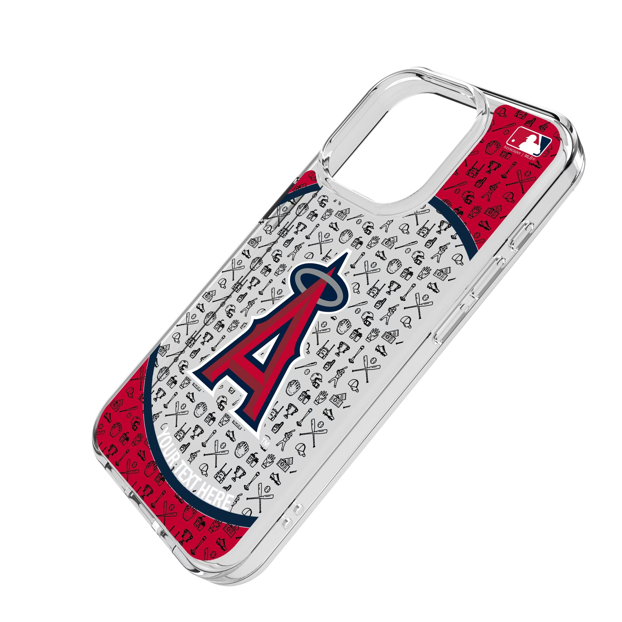 Los Angeles Angels Personalized Circle iPhone Clear Phone Case for Apple iPhone - Isometric View