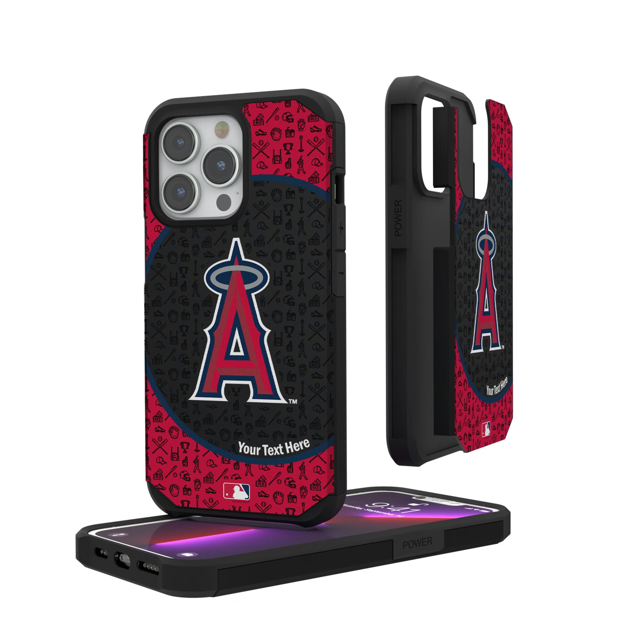 Los Angeles Angels Personalized Circle iPhone Rugged Phone Case for Apple iPhone