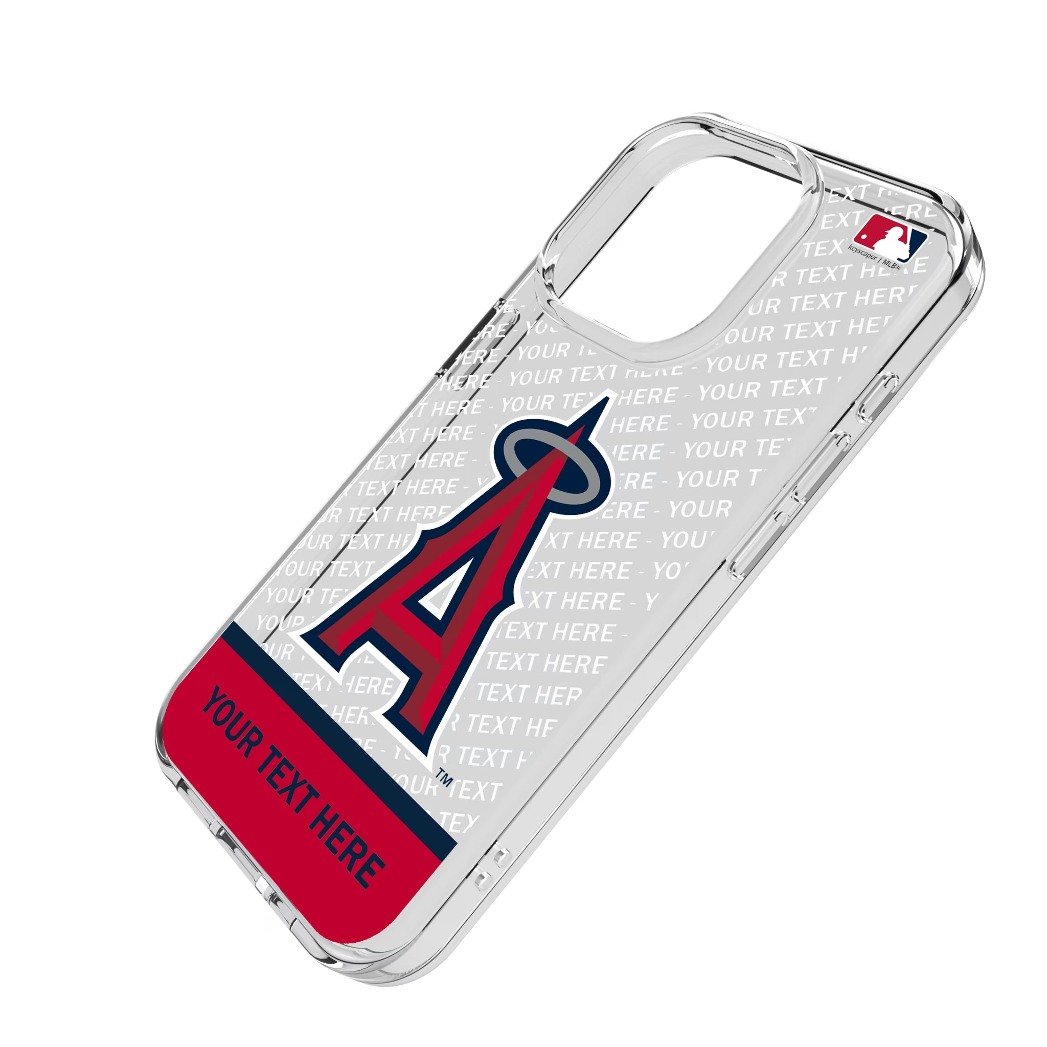 Los Angeles Angels Personalized EndZone Plus iPhone Clear Phone Case for Apple iPhone - Isometric View