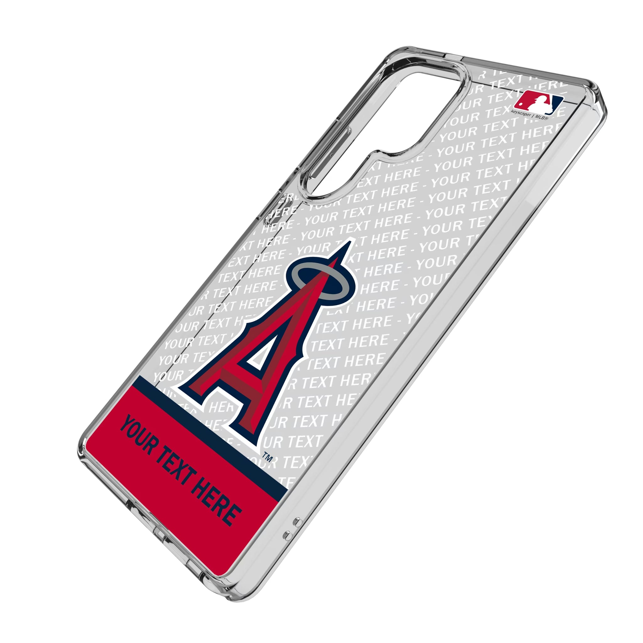 Los Angeles Angels Personalized EndZone Plus Galaxy Clear Phone Case for Samsung Galaxy - Isometric View